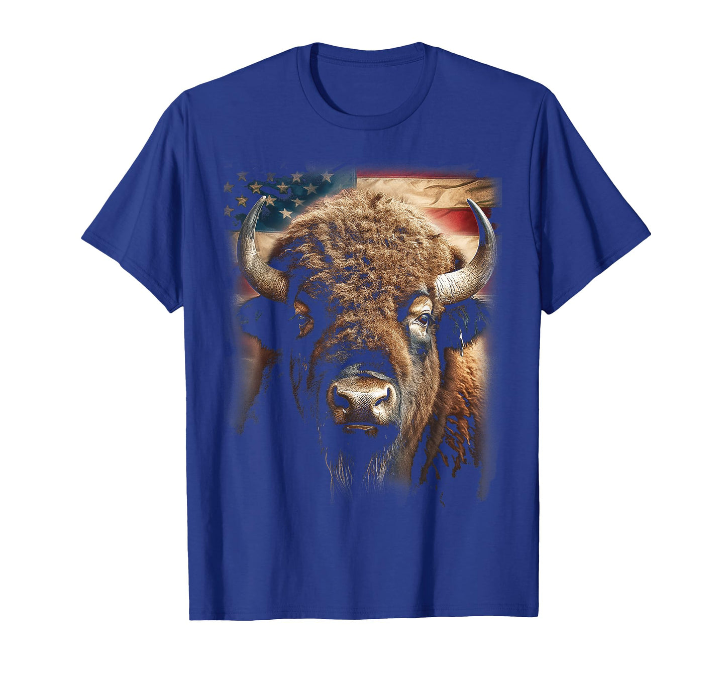 Western Buffalo American Bison USA Buffalo American flag Women Kids Men T-Shirt
