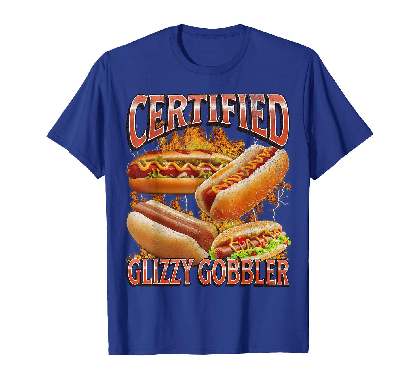 Glizzy Gobbler Funny Wiener Hot Dog Meme Bootleg Graphic T-Shirt for Men Women