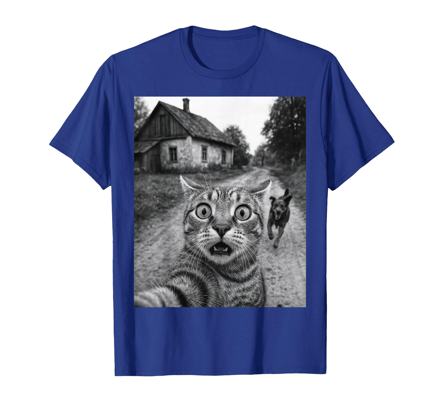 Cat Selfie With Dog - Funny Cat Vintage Retro T-Shirt