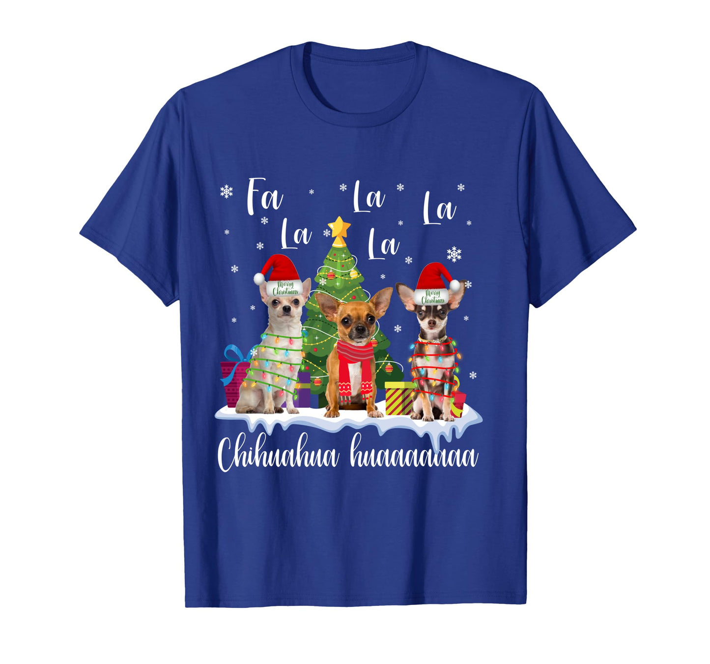 chihuahua dog xmas fa la la la funny ugly christmas sweater Long Sleeve T-Shirt