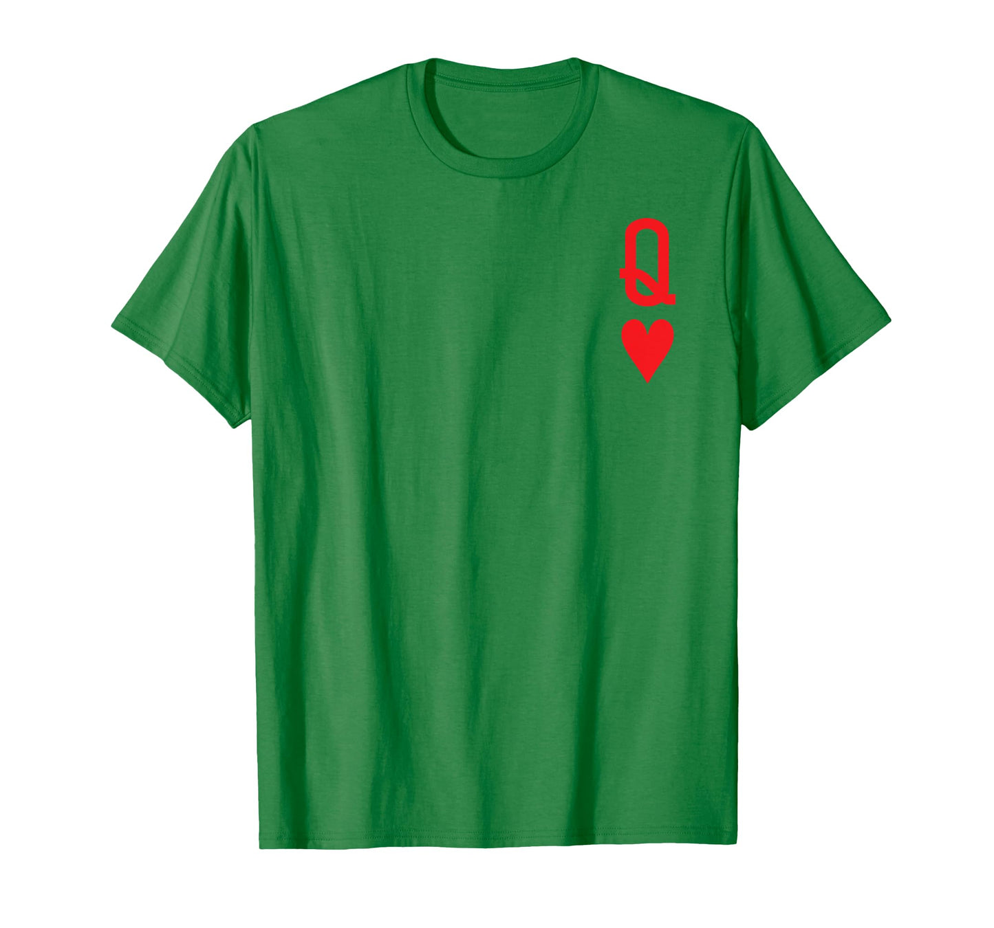 Queen of Hearts King of Heart Couple Matching Women Letter Q T-Shirt