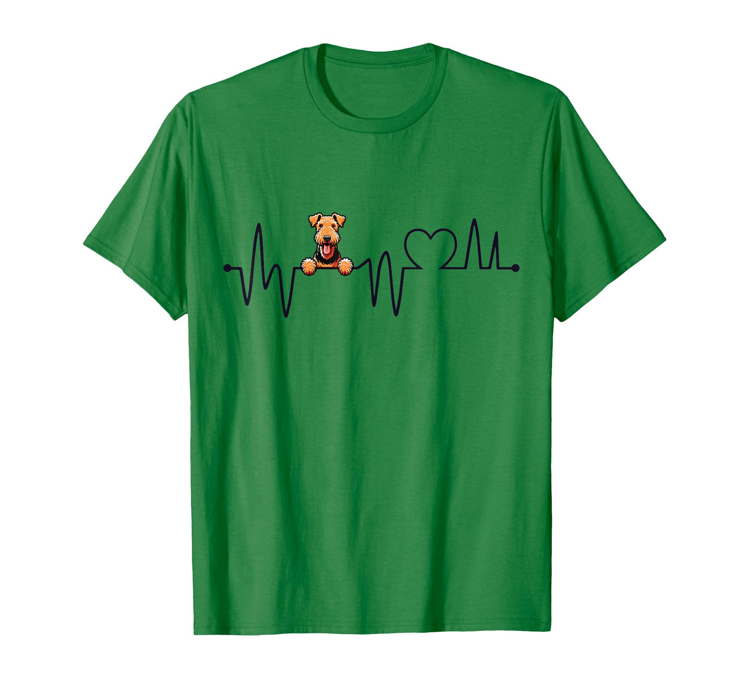 Airedale Terrier Heartbeat - Men Women Kids Airedale Lover T-Shirt