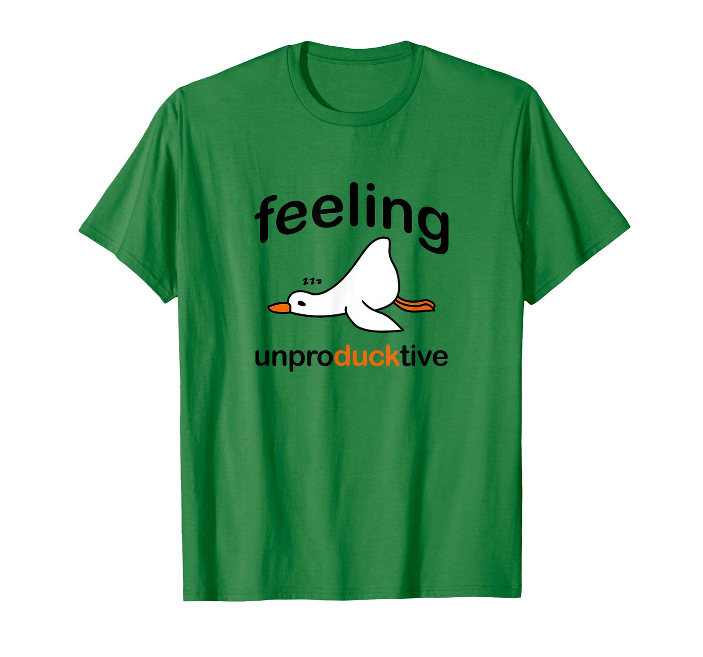 Cute Duck Pun,Witty Wordplay,Tired Duck Feeling Unproductive T-Shirt