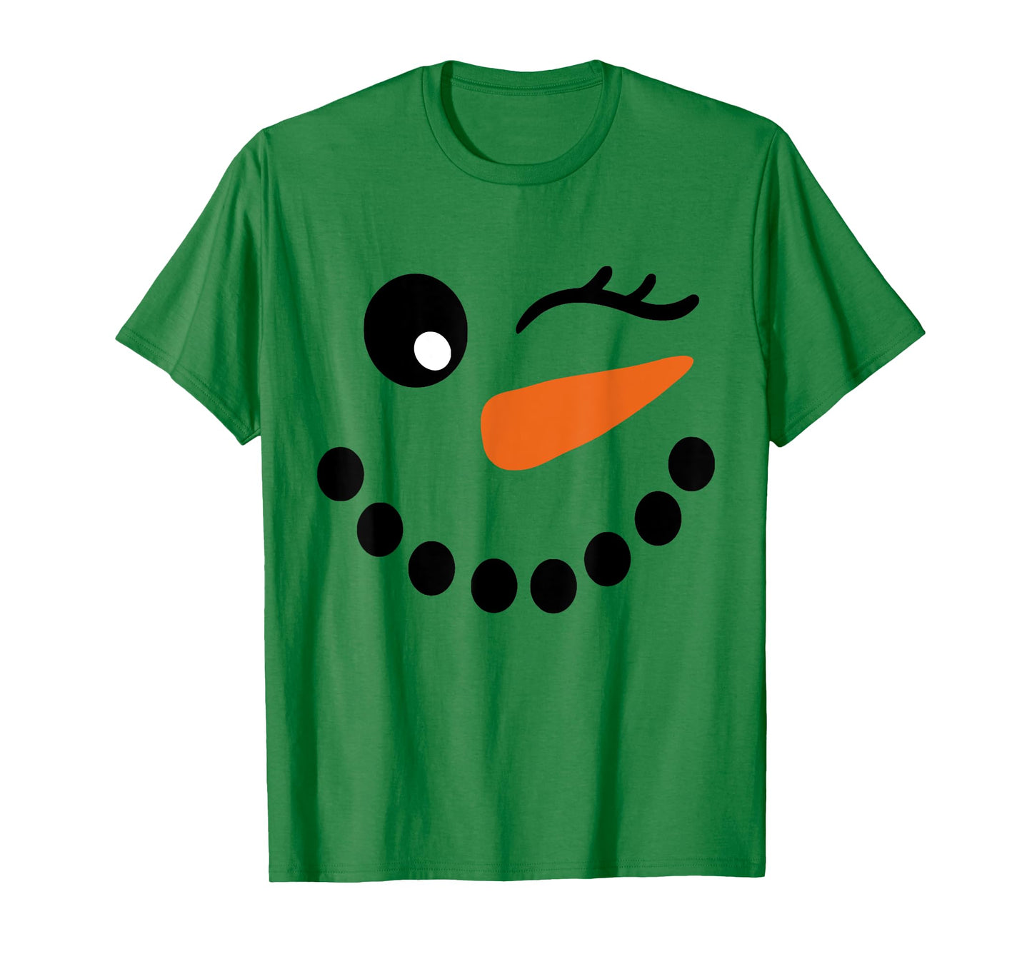 Winter Snowman Face Wink Eye Christmas Xmas For Girl Womens T-Shirt