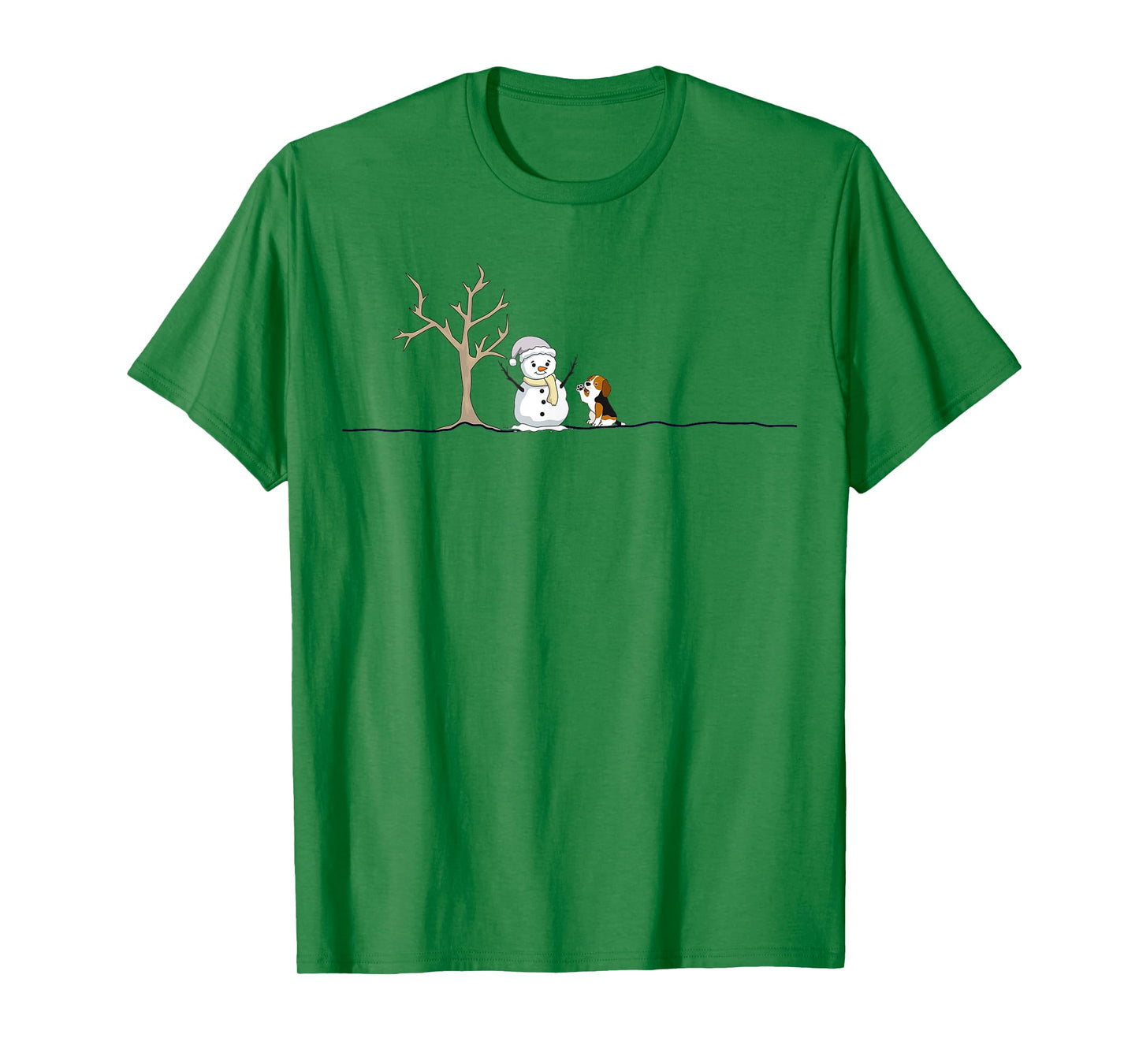 Funny Beagle Dog Christmas Snowman Xmas Lights Pajama T-Shirt
