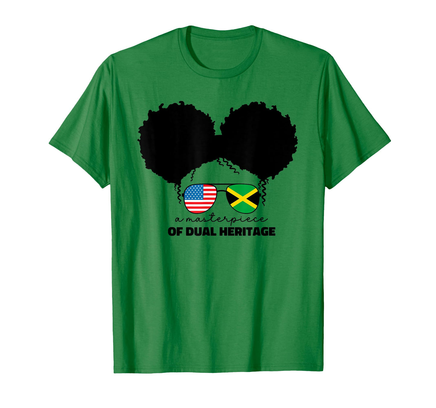 Kids Girls Half American And Jamaican America Jamaica Flag T-Shirt