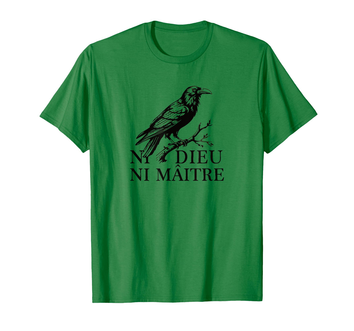 No God No Masters, Ni Dieu Ni Maitre, Retro Crow Bird T-Shirt