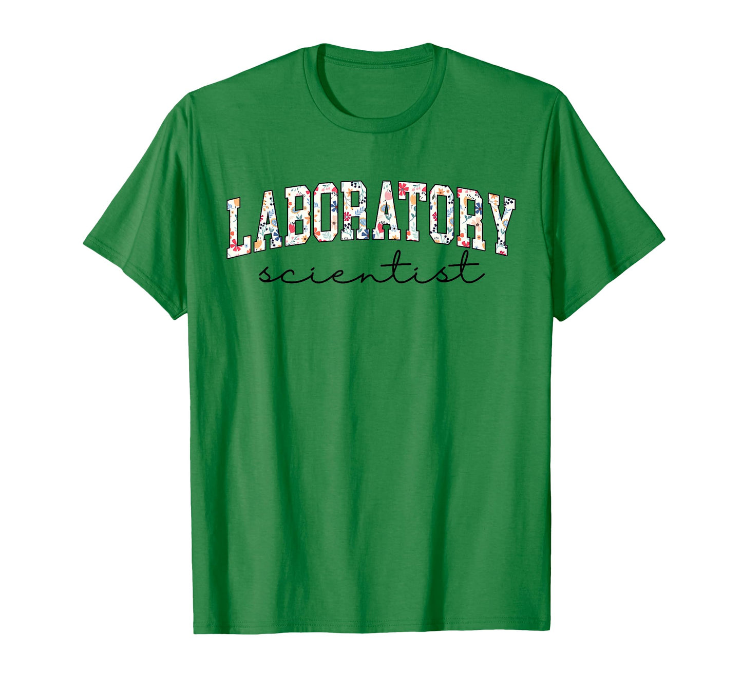 Retro Floral Laboratory Scientist Chemistry Lab Tech Science T-Shirt