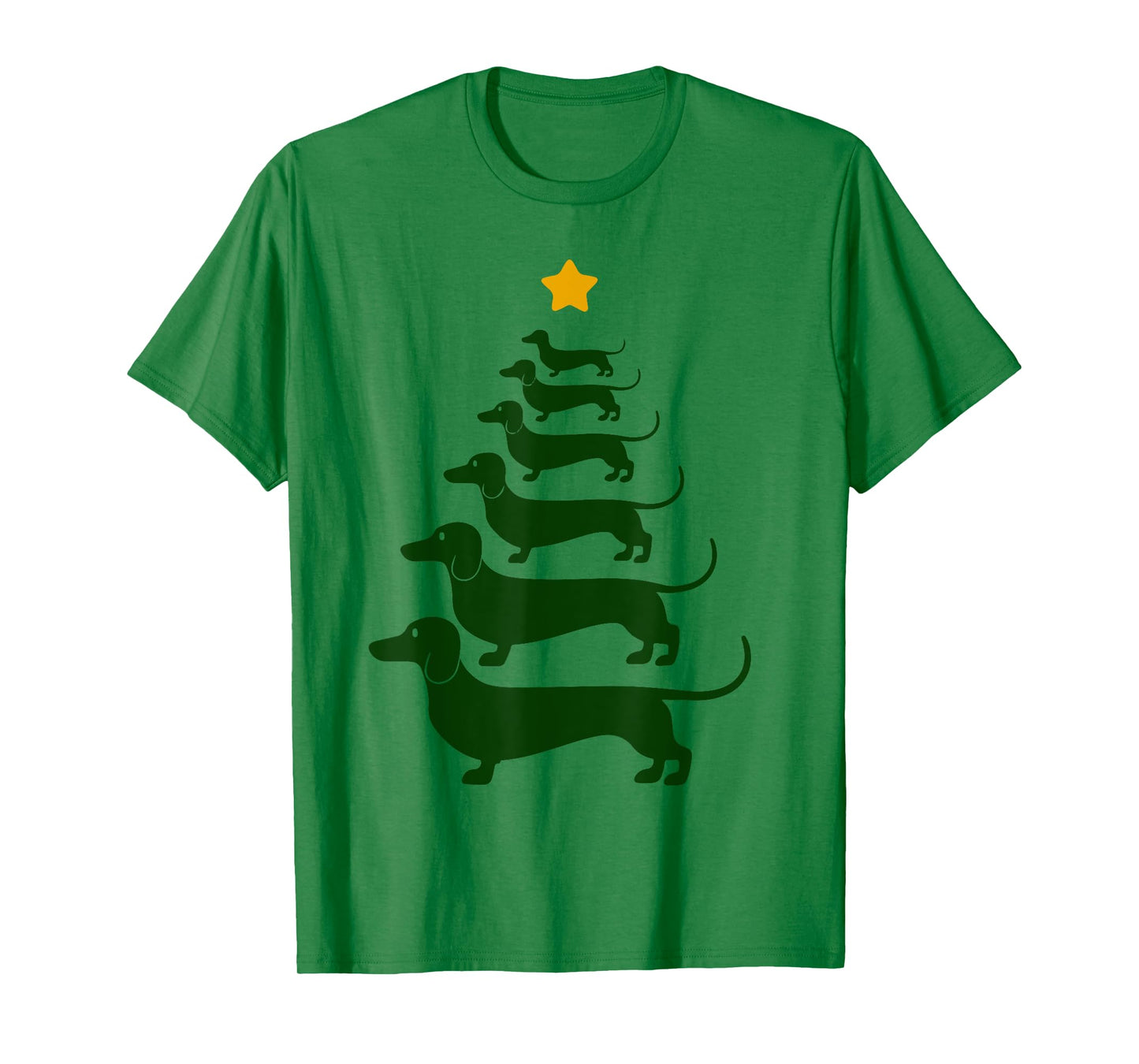 Dachshund Christmas Tree Funny Weiner Dog Mom Dad Pajamas Men Women Kids T-Shirt