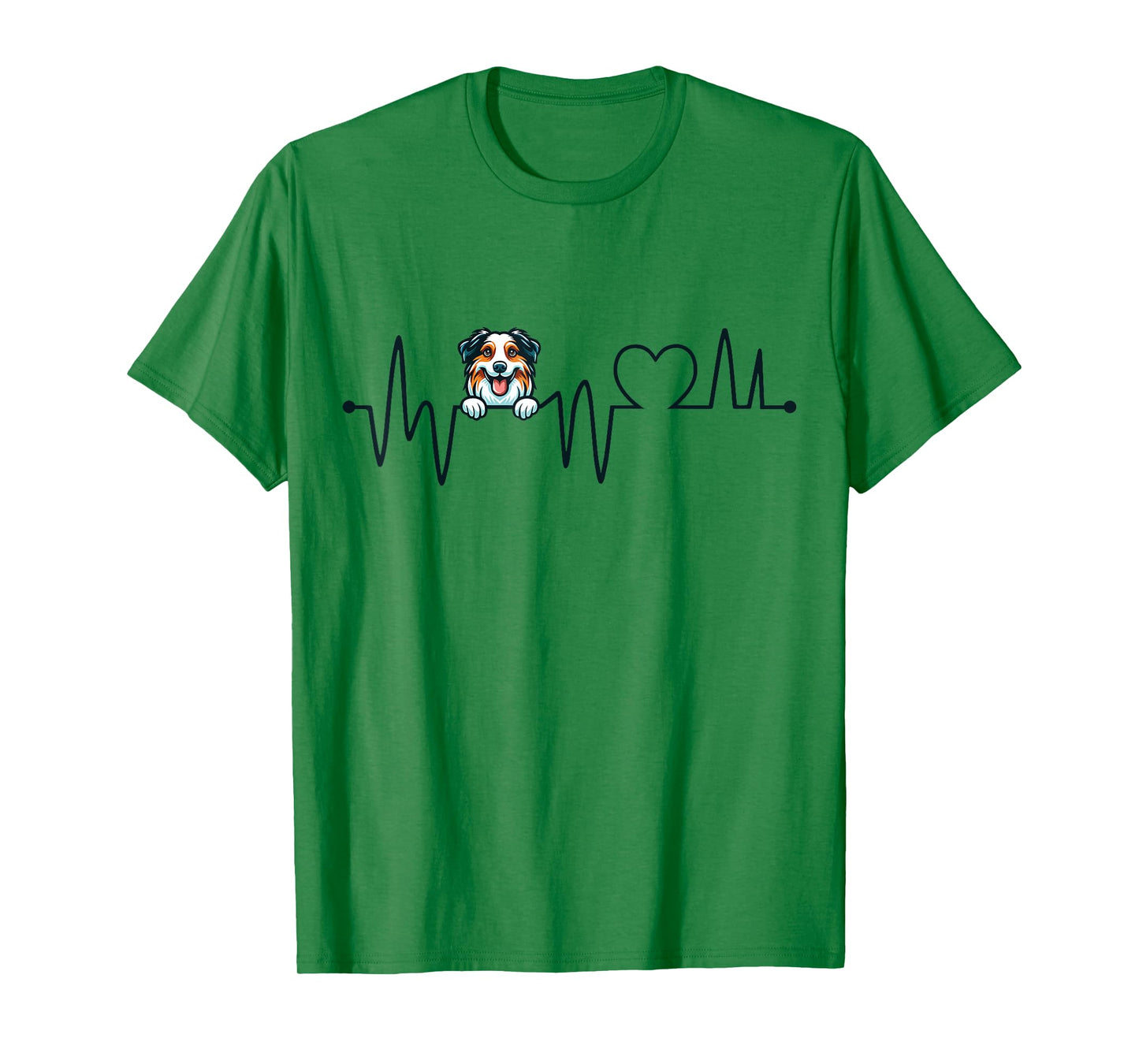 Australian Shepherd Heartbeat - Men Women Kids Aussie Lover T-Shirt