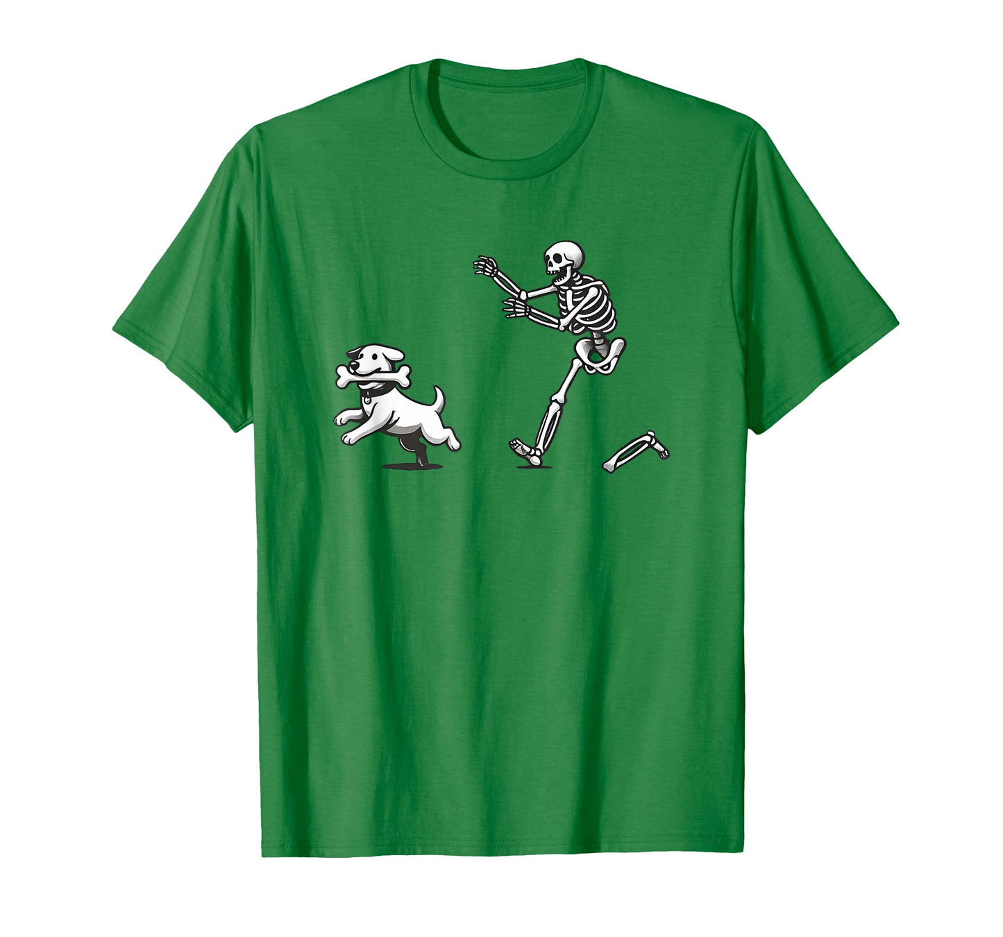Halloween Dog, Funny Skeleton, Skeleton Chasing Dog T-Shirt for Men Women