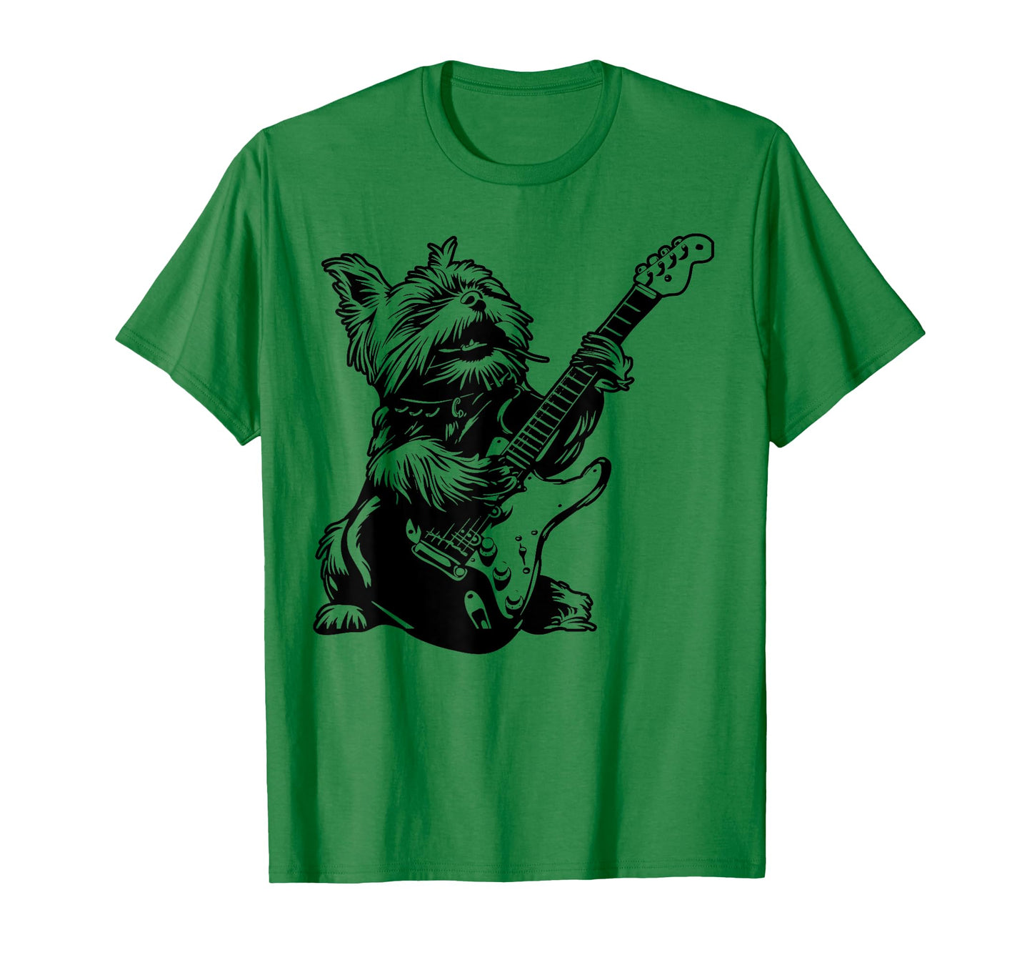 Dog Guitarist Guitar - Yorkie Dad Mom T-Shirt for Men Women