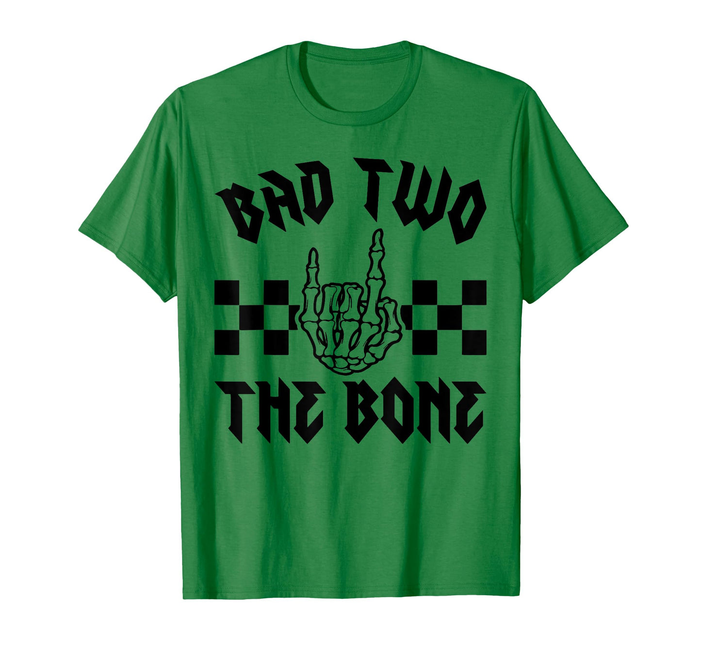 Bad Two the Bone Skeleton Rock Hand Birthday 2 Years Old T-Shirt