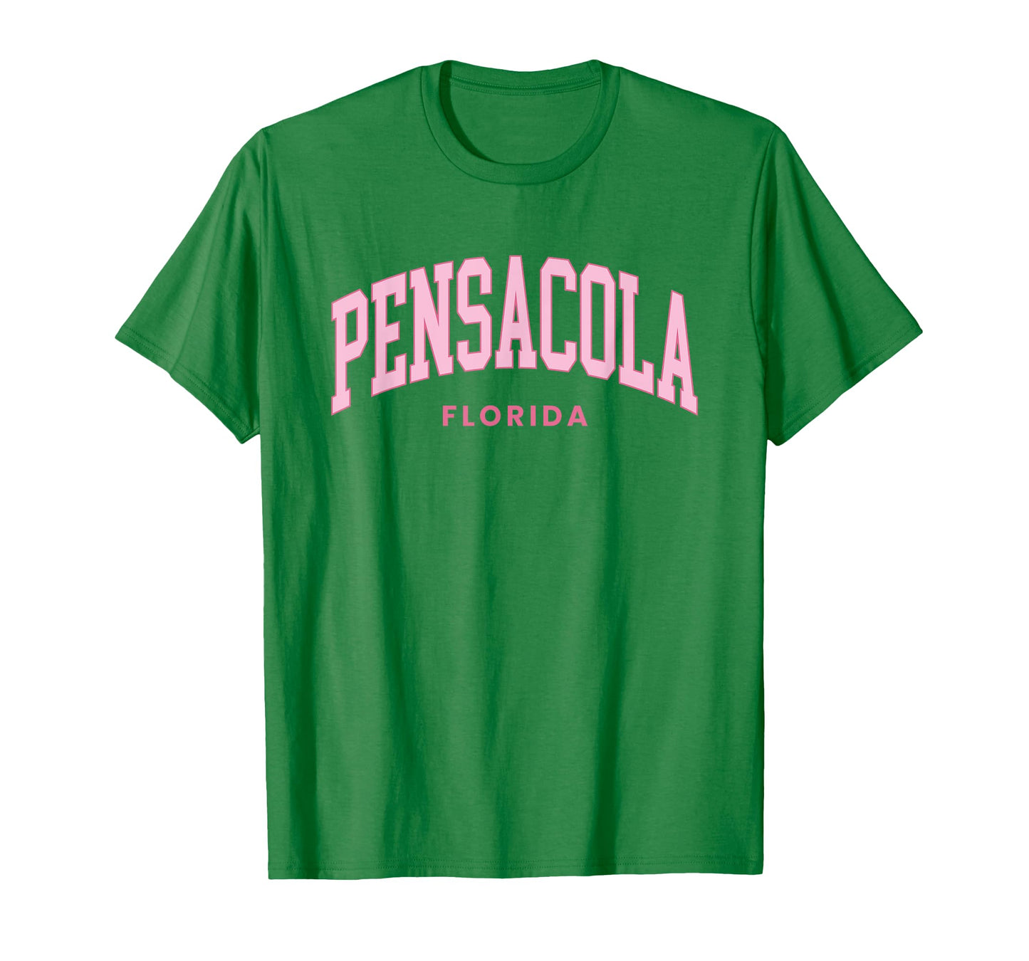 Pensacola Florida Retro Preppy Throwback Womens Girls Pink T-Shirt