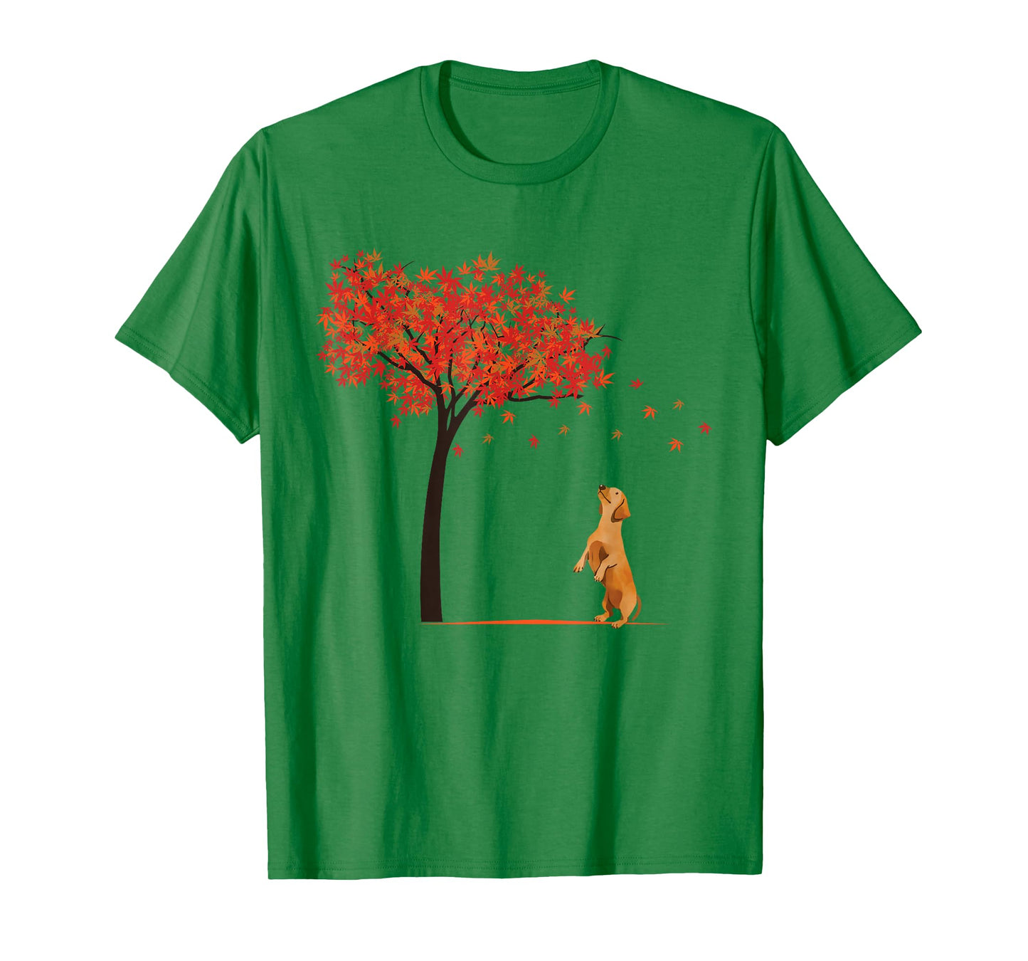 Dachshund Maple Tree Thanksgiving Day Cute Dog Doxie Fall T-Shirt