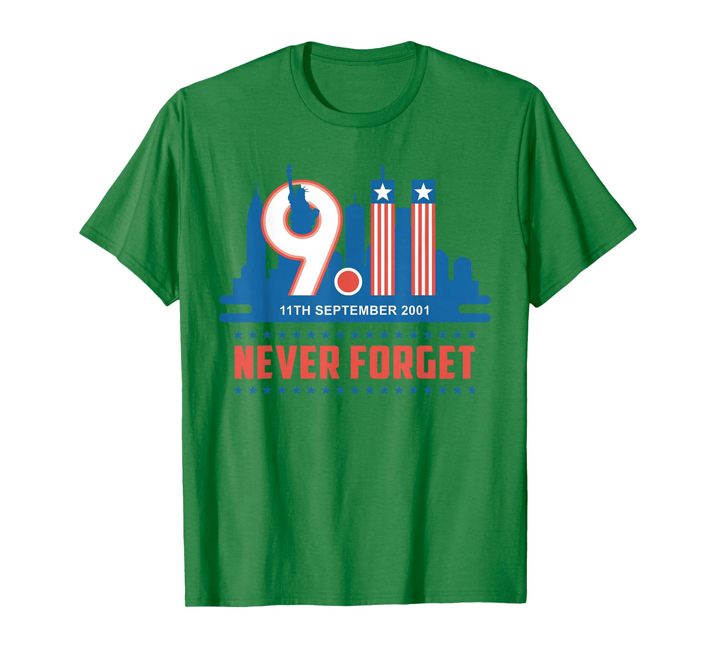 Never Forget September 11 2001 Memorial Day American Flag T-Shirt
