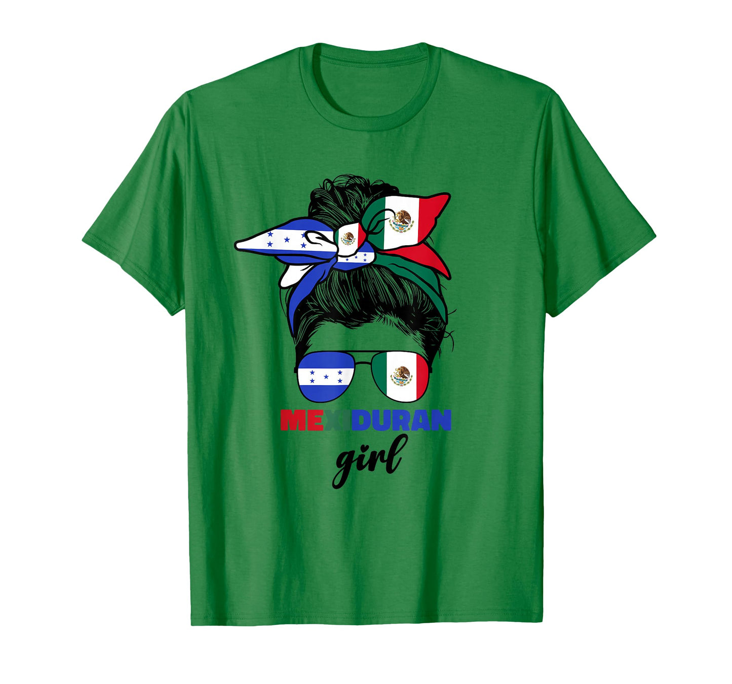 Womens Half Mexican And Honduran Mexico Honduras Flag Girl T-Shirt
