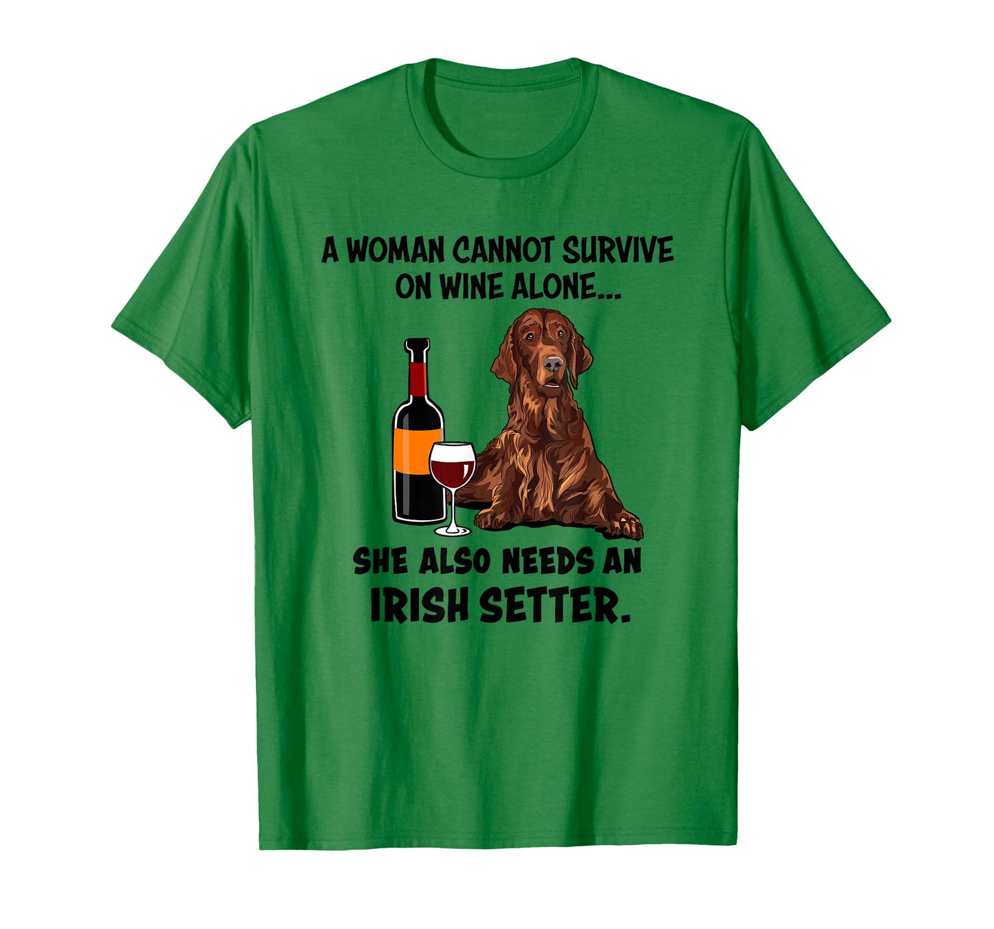 Funny Irish Setter & Wine Lover Dog Mom Surprise T-Shirt