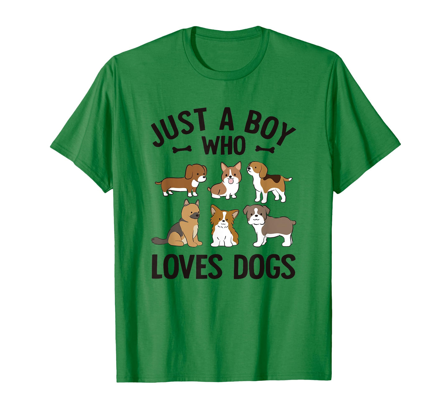 Just A Boy Who Loves Dogs Boys Toddler Puppy Dog Lover T-Shirt