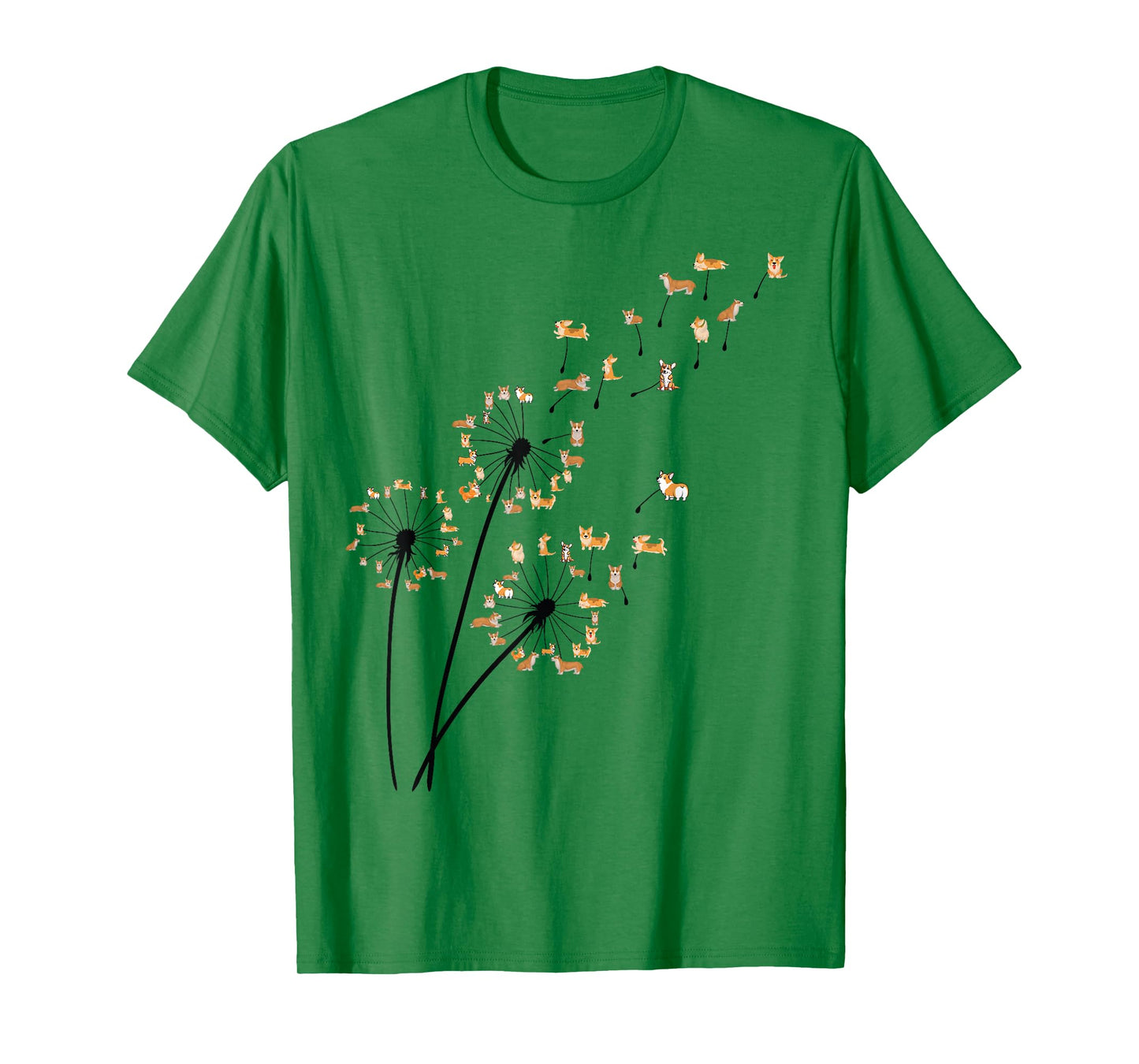 Corgi Dog Shirt Flower Fly Dandelion Cute Dog Lover Funny T-Shirt