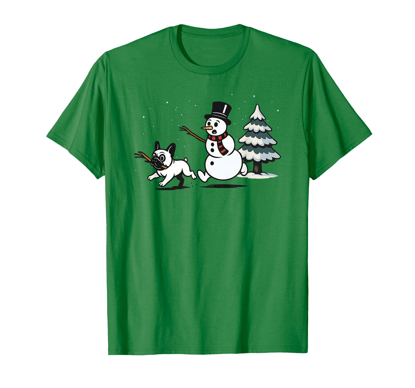 Funny Christmas French Bulldog Frenchie Snowman Dog Mom Dad T-Shirt