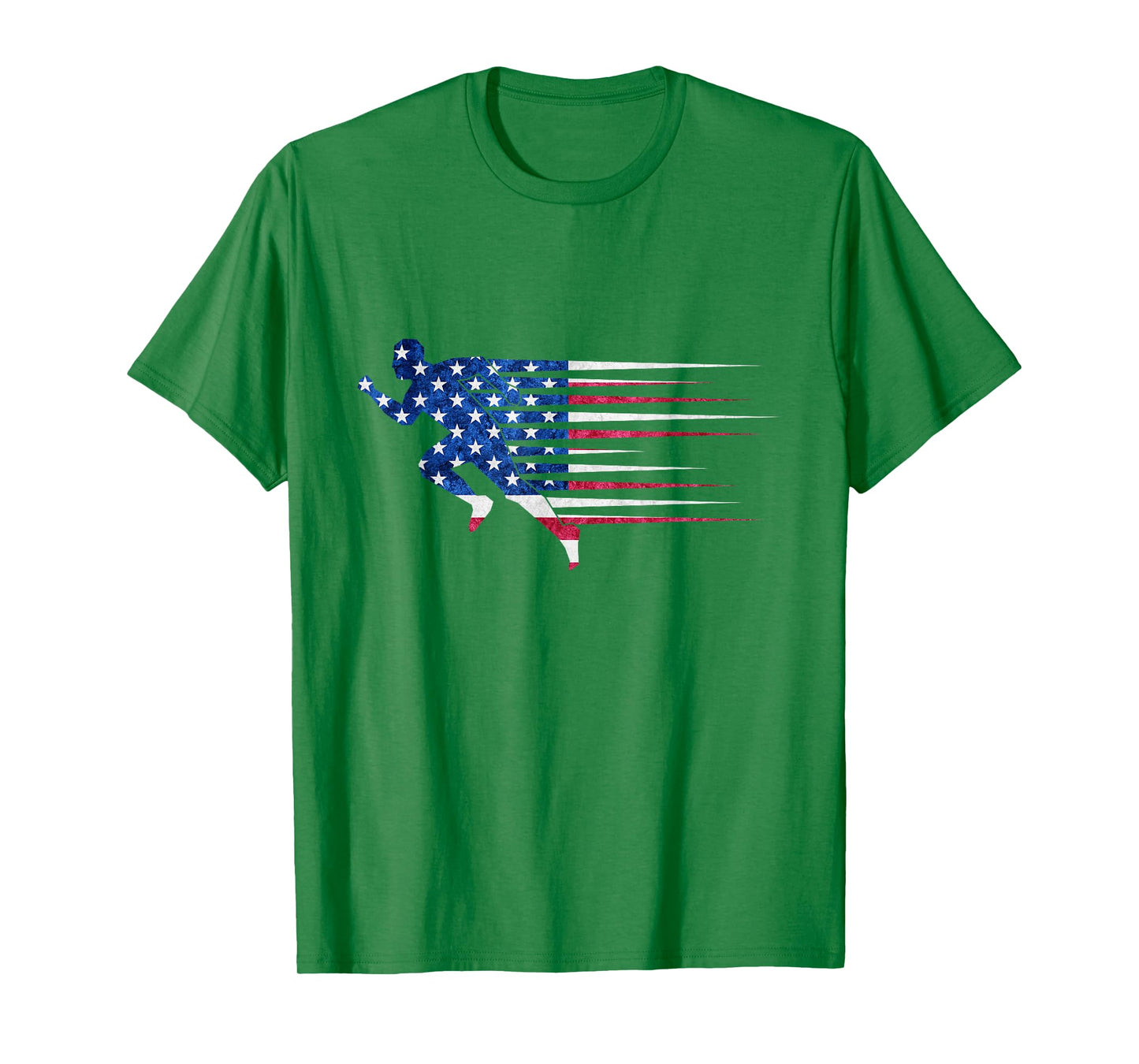 Patriotic Running USA American Flag Track and Field Team T-Shirt