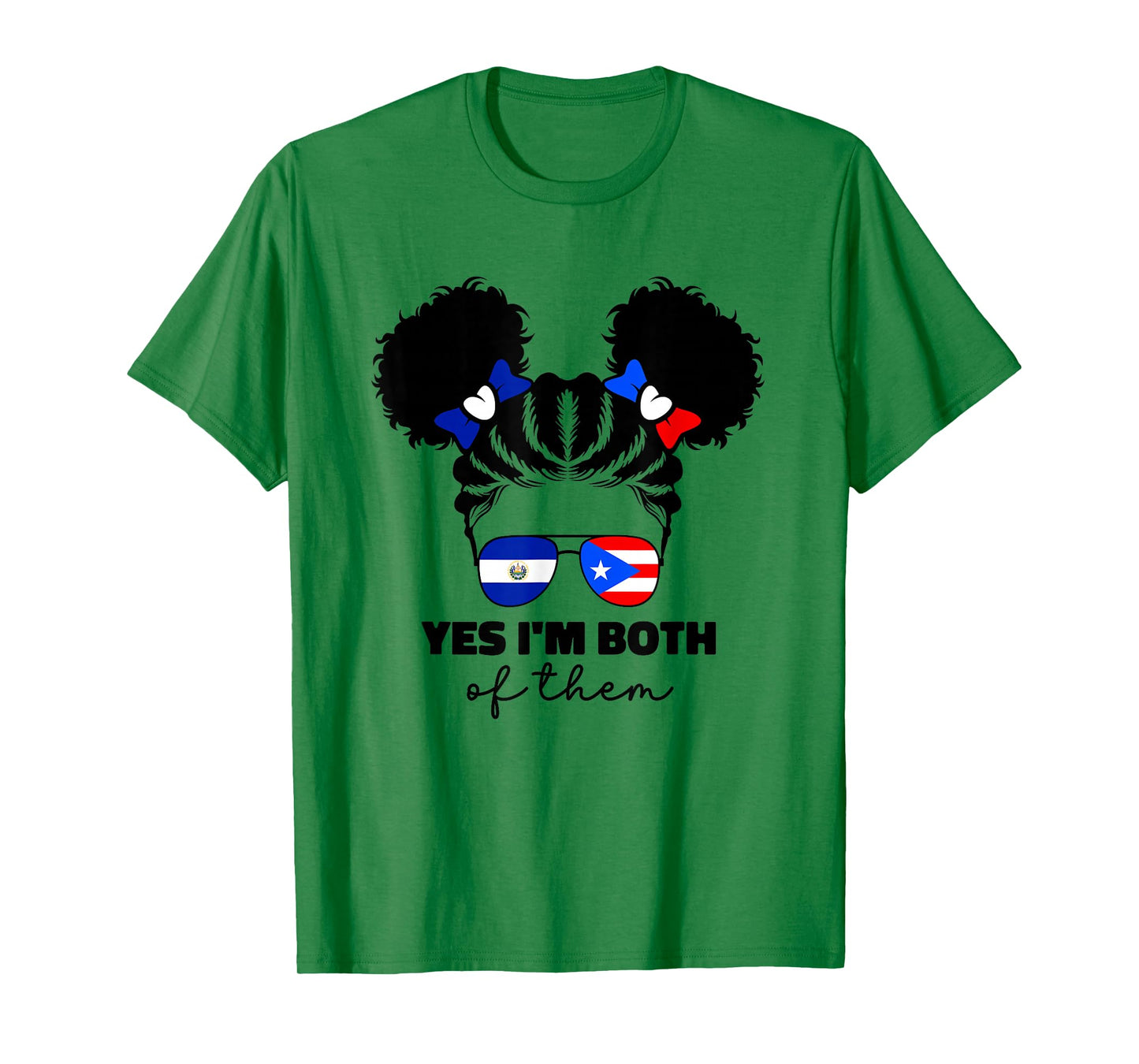Half Salvadorian And Puerto Rican Rico El Salvador Flag Gril T-Shirt