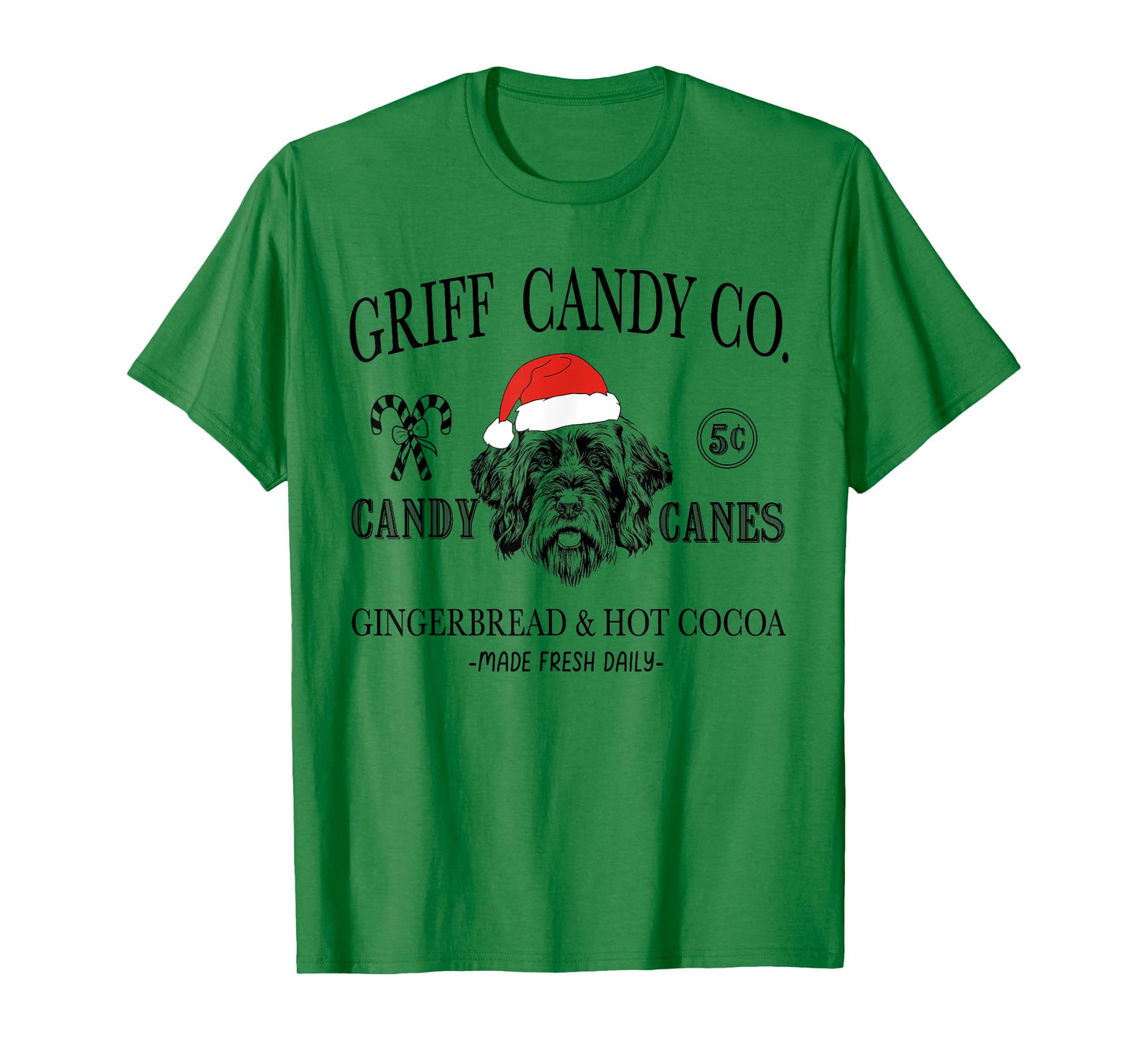 Funny Santa Wirehaired Pointing Griffon Christmas Vintage T-Shirt