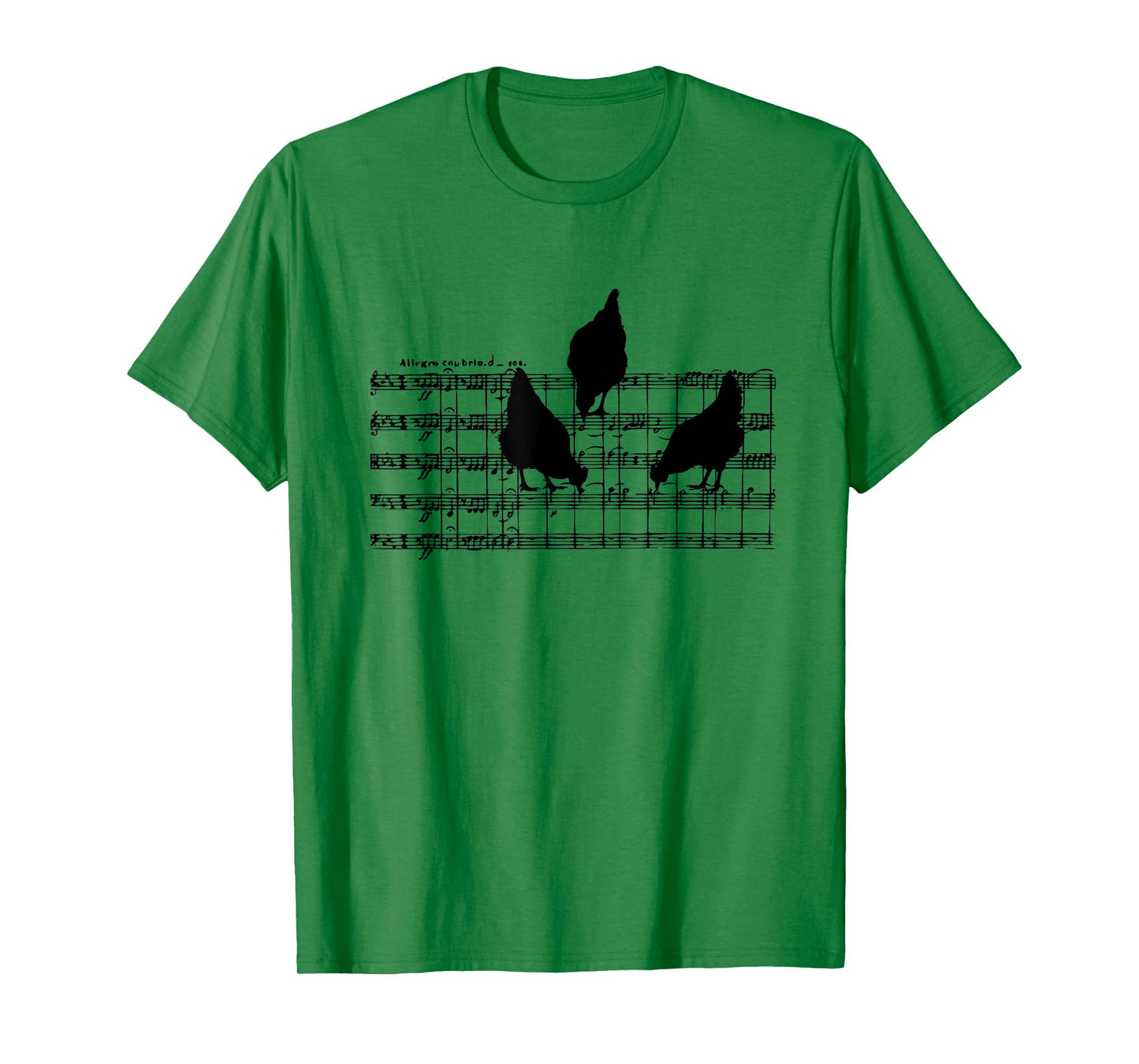 Musical Chickens on Sheet Music Art Musicians Sheet Music T-Shirt
