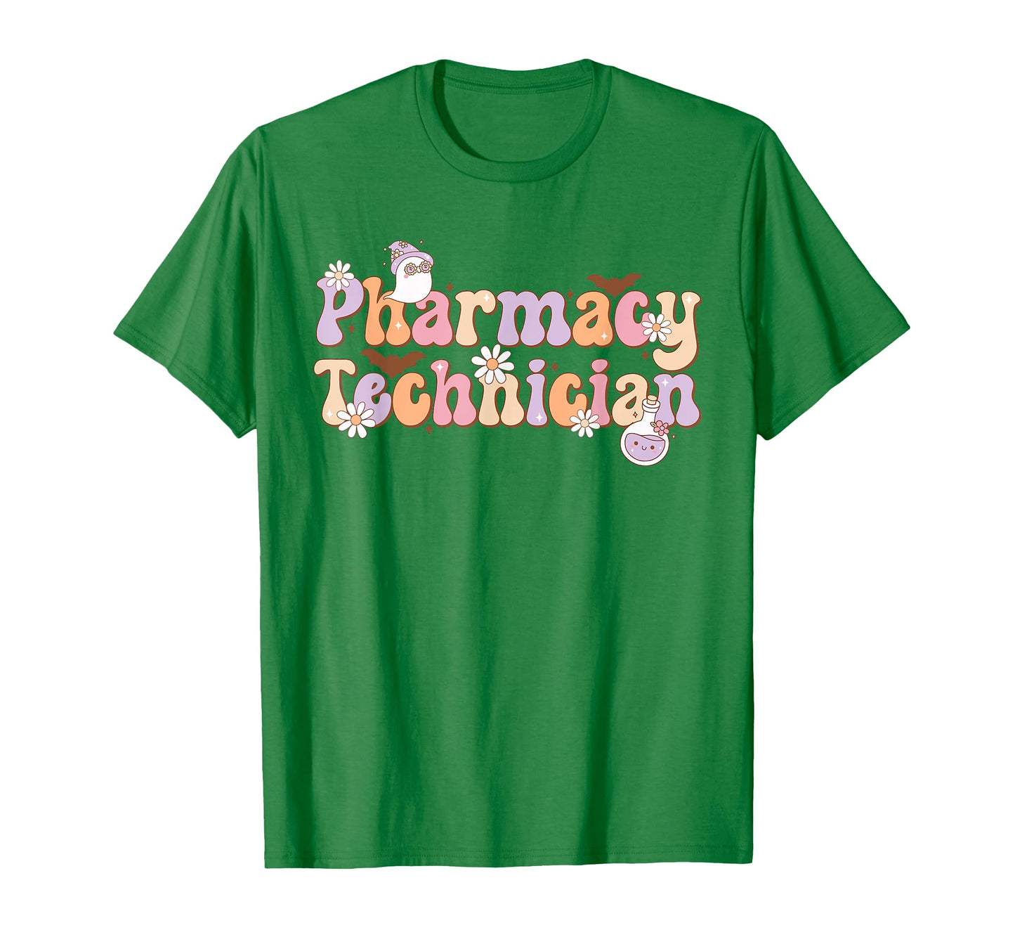 Retro Pharmacy Technician Halloween Spooky Pharmacy Tech T-Shirt