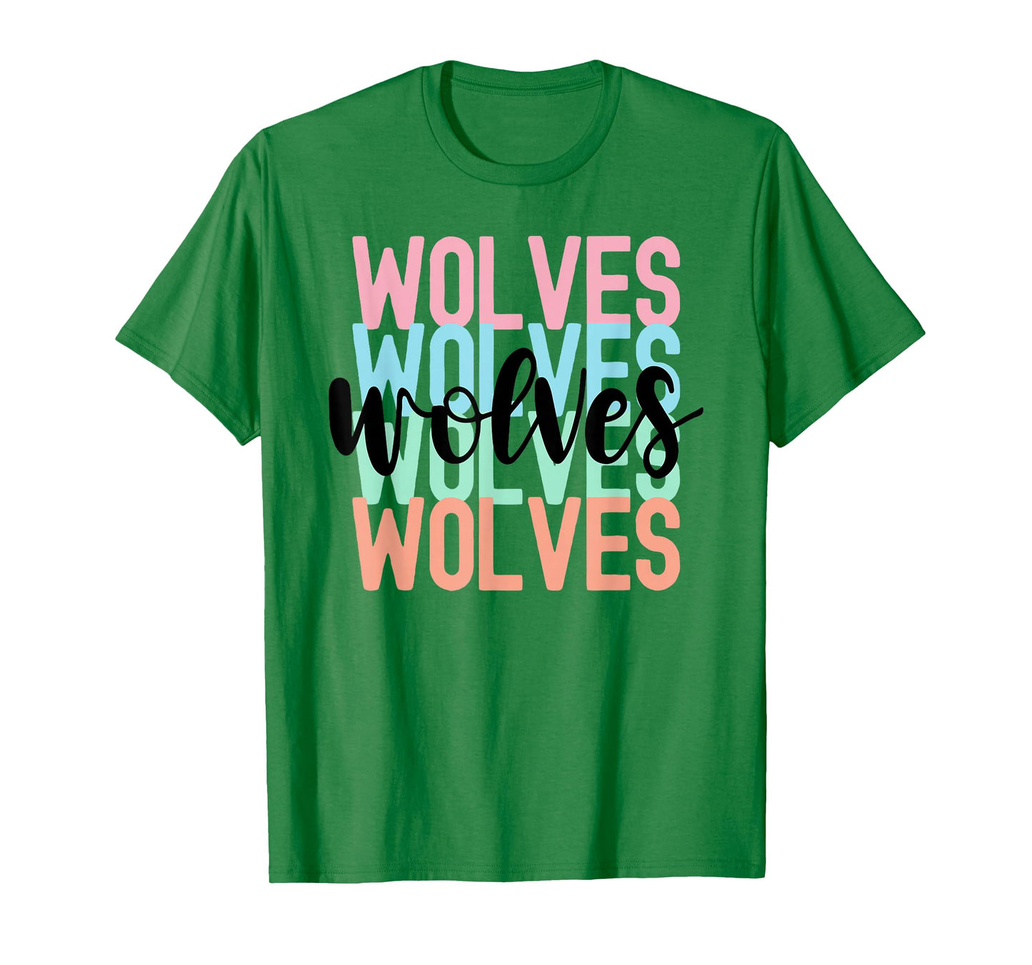 Wolves Team Mascot School Spirit Game Night T-Shirt