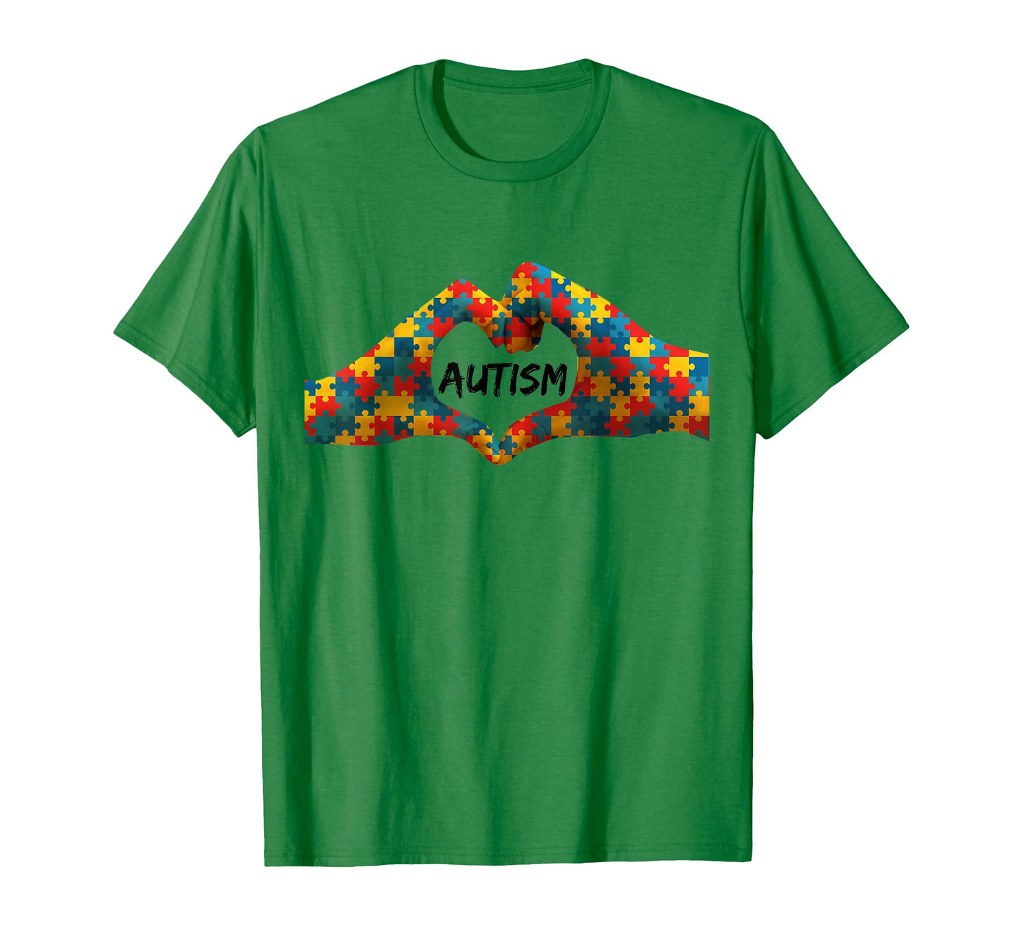 Autism Awareness Hands For Heart Puzzle Pieces T-Shirt