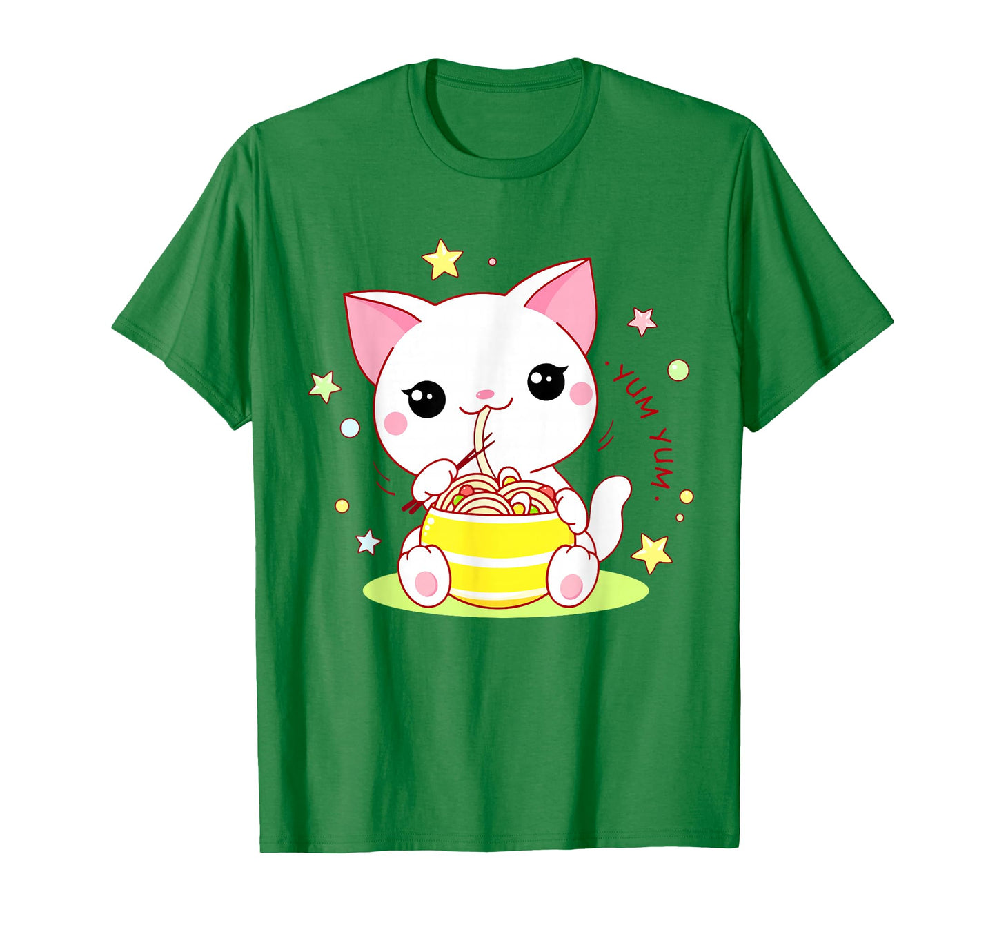 Girl Cat Ramen Noodle Cute Teen Girl Toddler Kawaii Anime T-Shirt