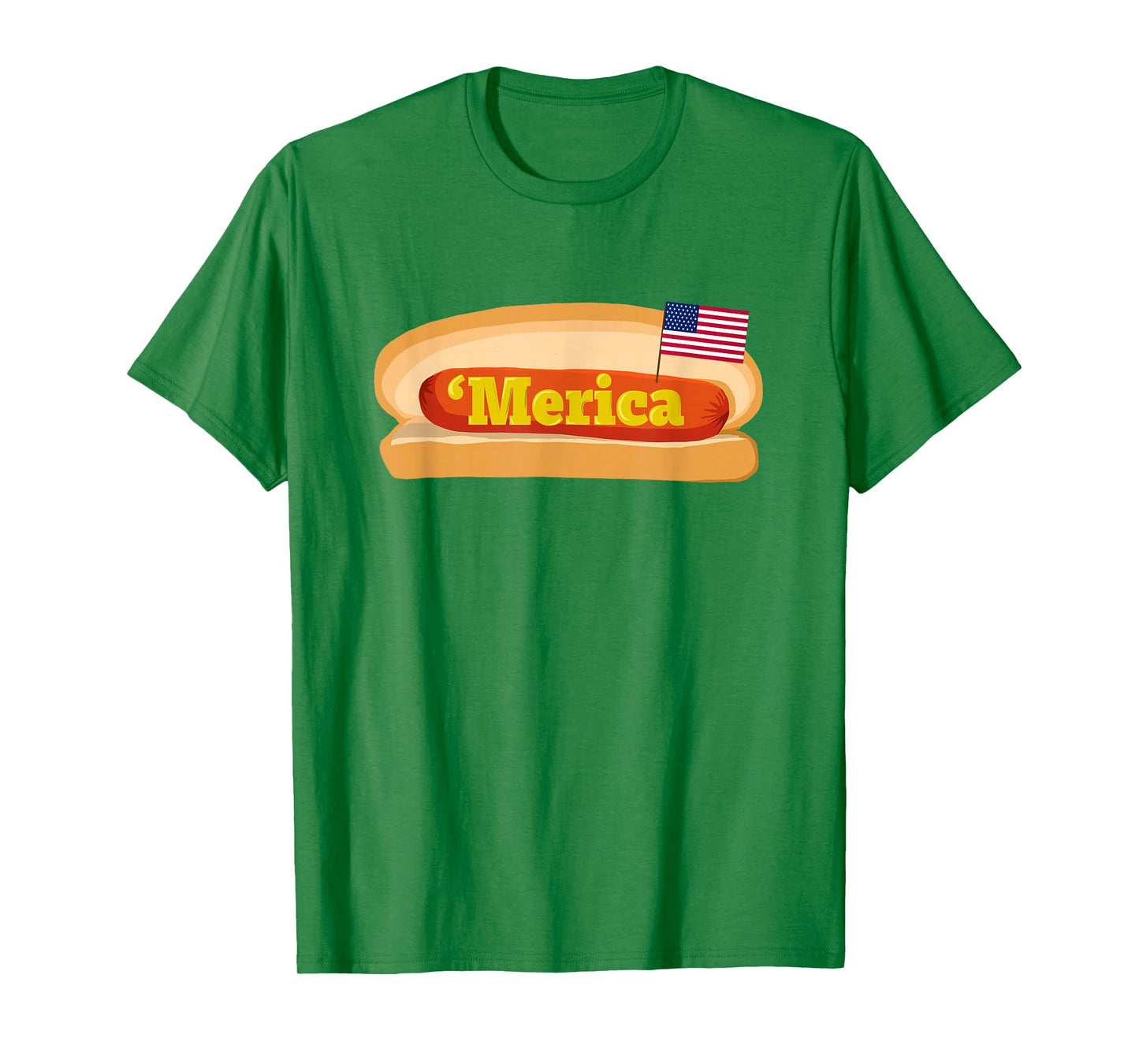 'Merica Hot Dog Flag Patriotic American Flag Hot Dog T-Shirt