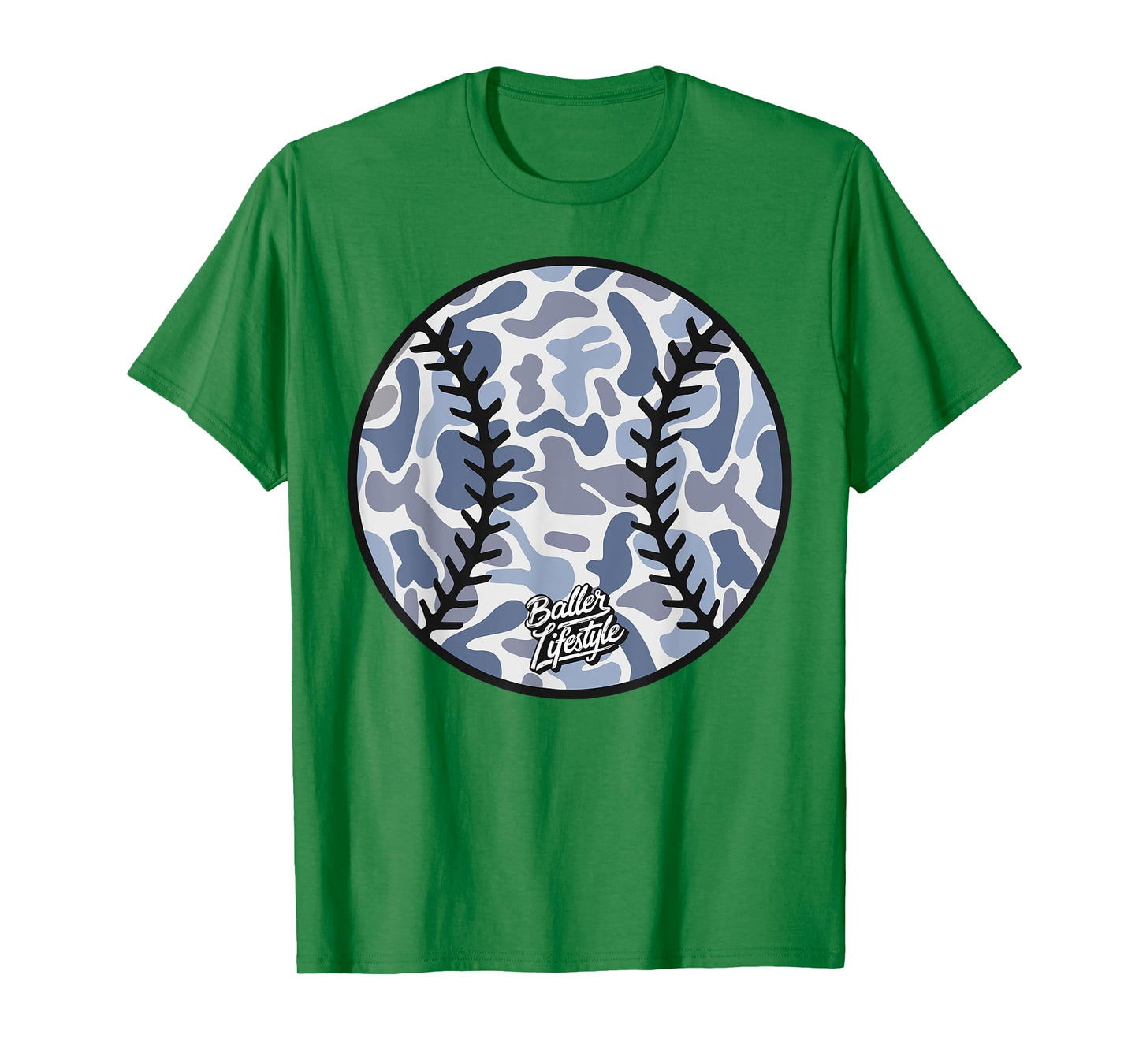 Camo Ball Baseball Lifestyle Men Boy Youth Game Day T-Shirt