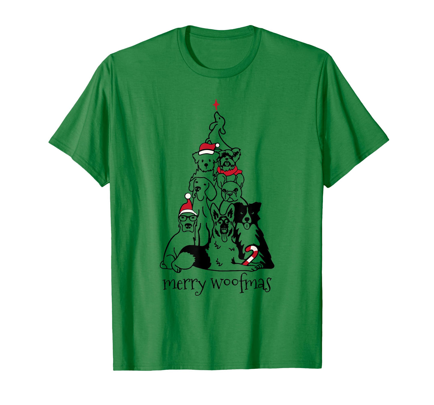 Merry Woofmas Dog Christmas Tree T-Shirt