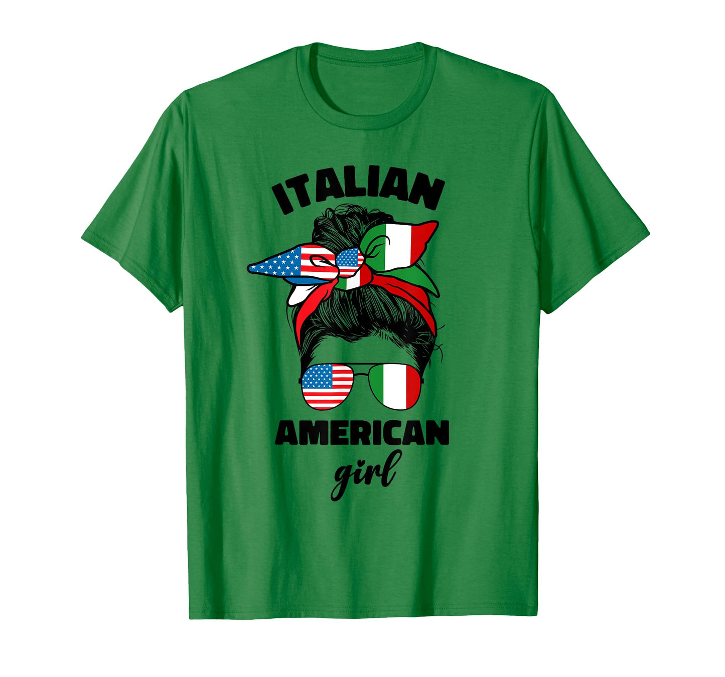 Half American And Italian America Italy Italia Usa Flag Girl T-Shirt