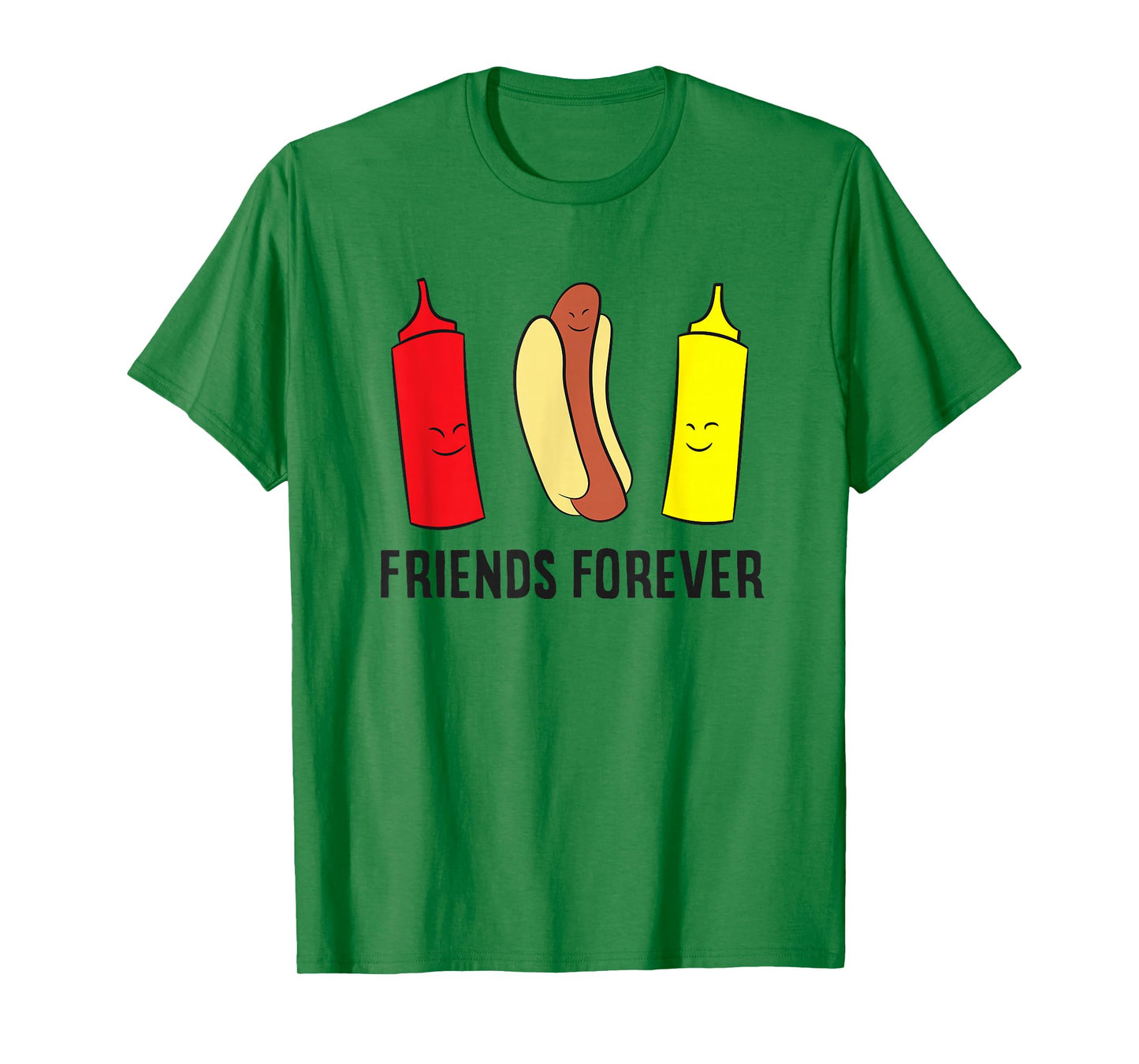 Hotdog Ketchup Mustard Friends Forever Funny Hot Dog T-Shirt