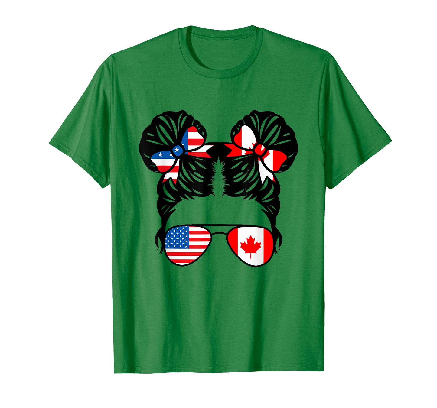 Half American Half Canadian Girl USA Canada Flag Patriot T-Shirt