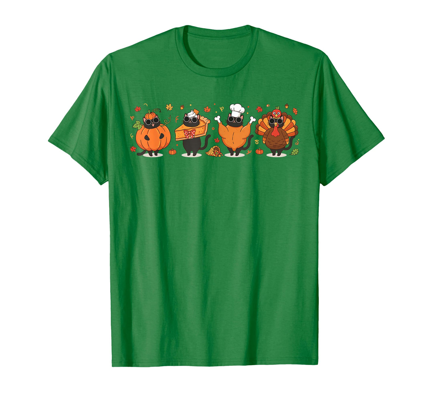 Black Cat Pumpkin Pie Turkey Thanksgiving Fall Cat Lovers T-Shirt
