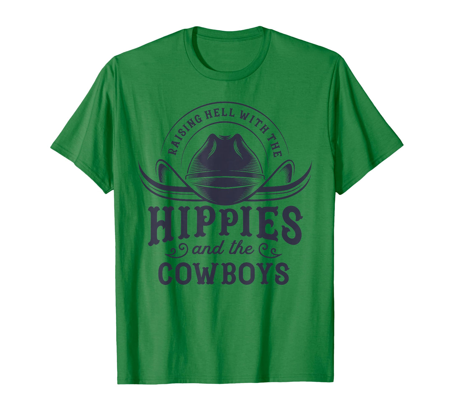 Hippies And Cowboys Cowgirls Retro 70s Western Country Rodeo T-Shirt