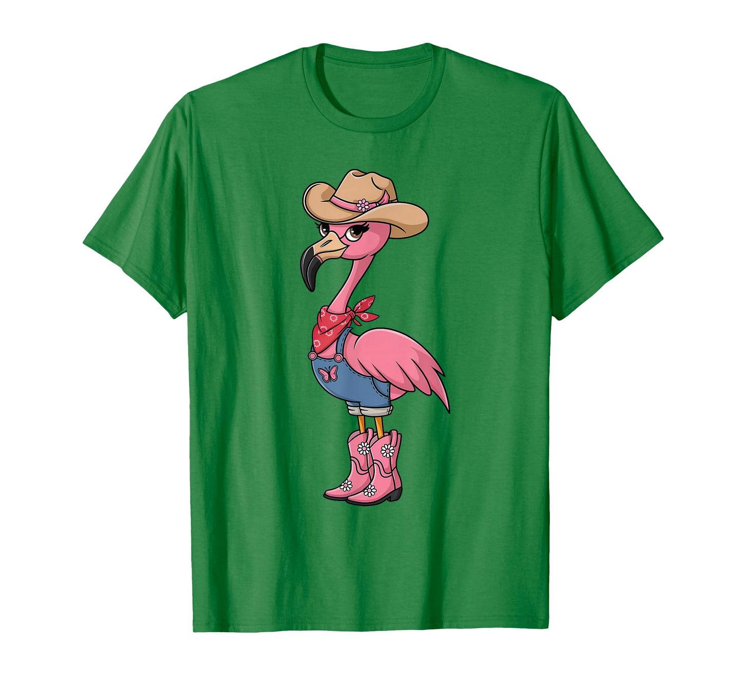 Pink Flamingo Tropical Animals Cowgirl Cowboy Flamingo Bird T-Shirt