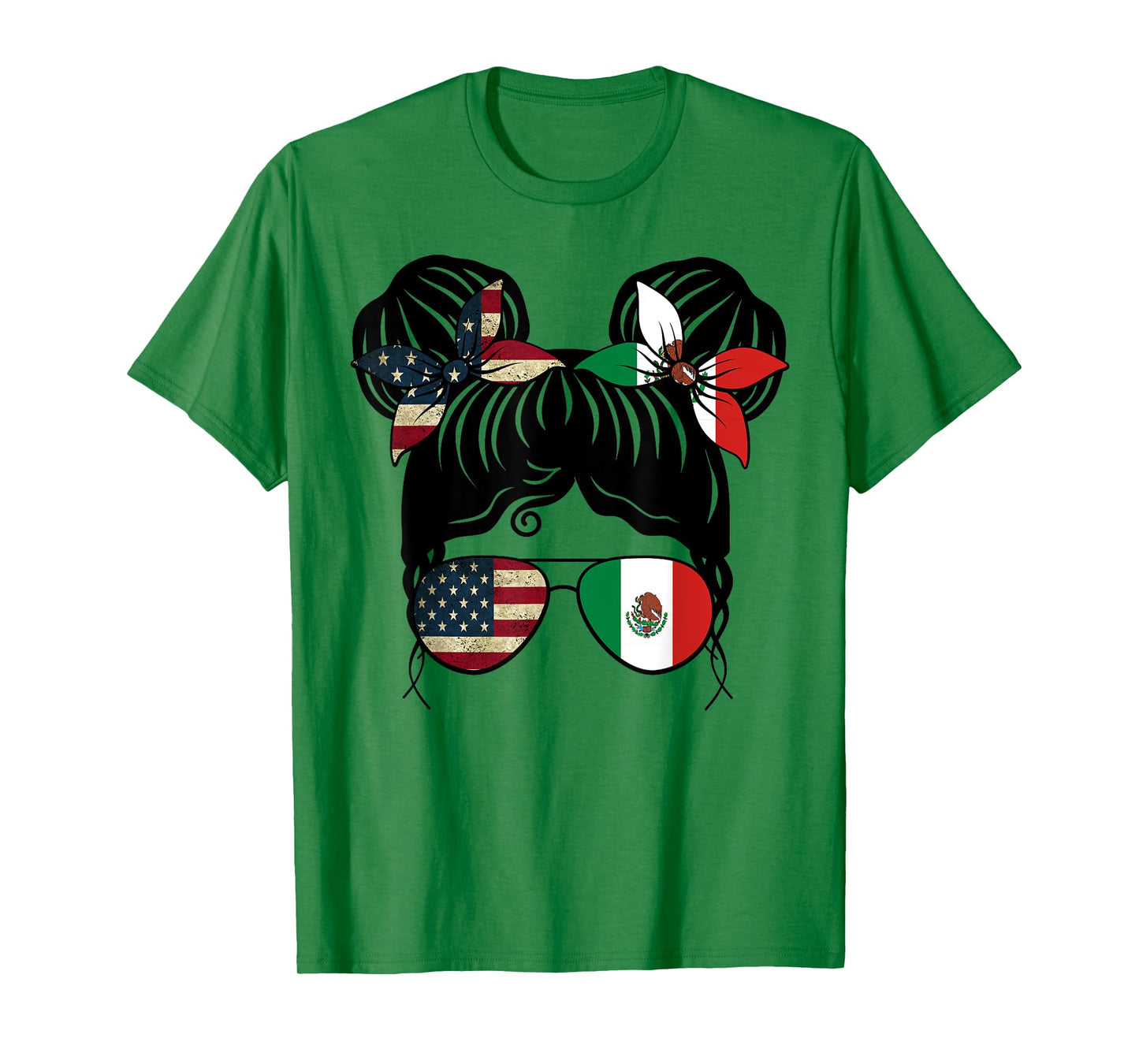 Half American Half Mexican Girl USA Mexico Flag Kids T-Shirt