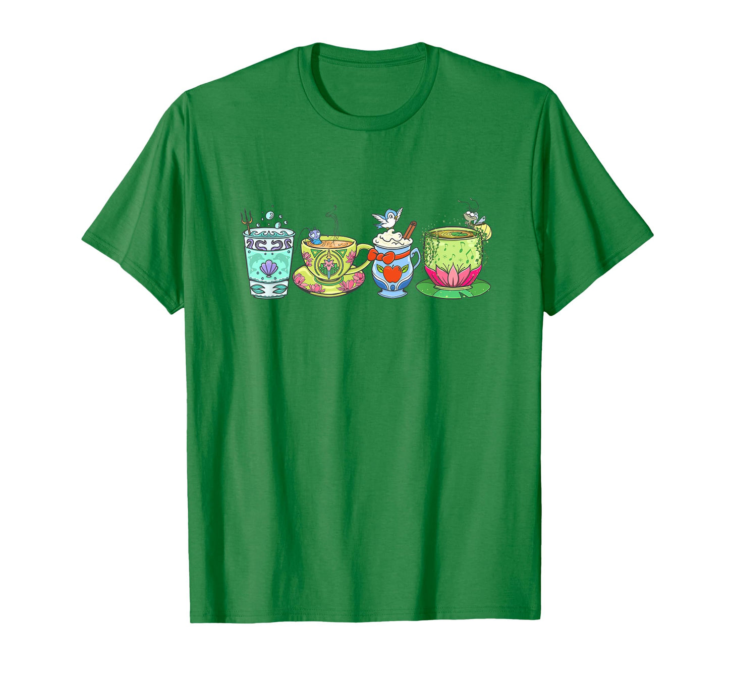 Disney Princess Royal Tea Party Stylized Cups Lined Up T-Shirt