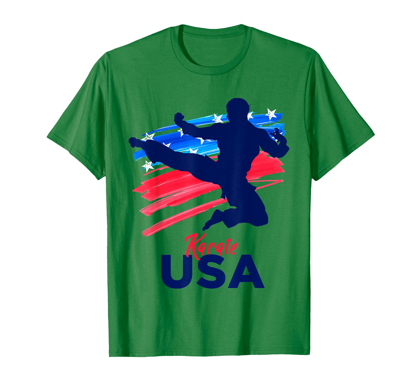 Karate Support the Team Student Sensei USA Flag American T-Shirt