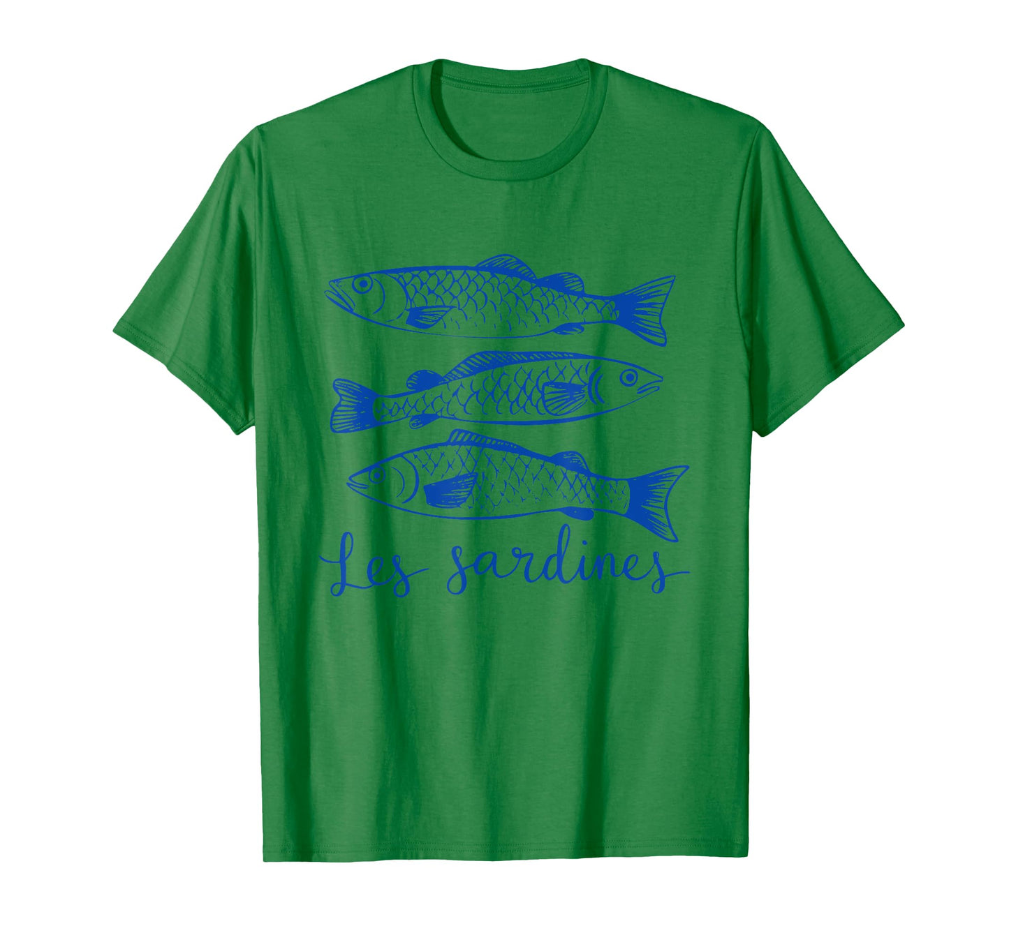 Les Sardines Themed Vintage Fish Illustration T-Shirt
