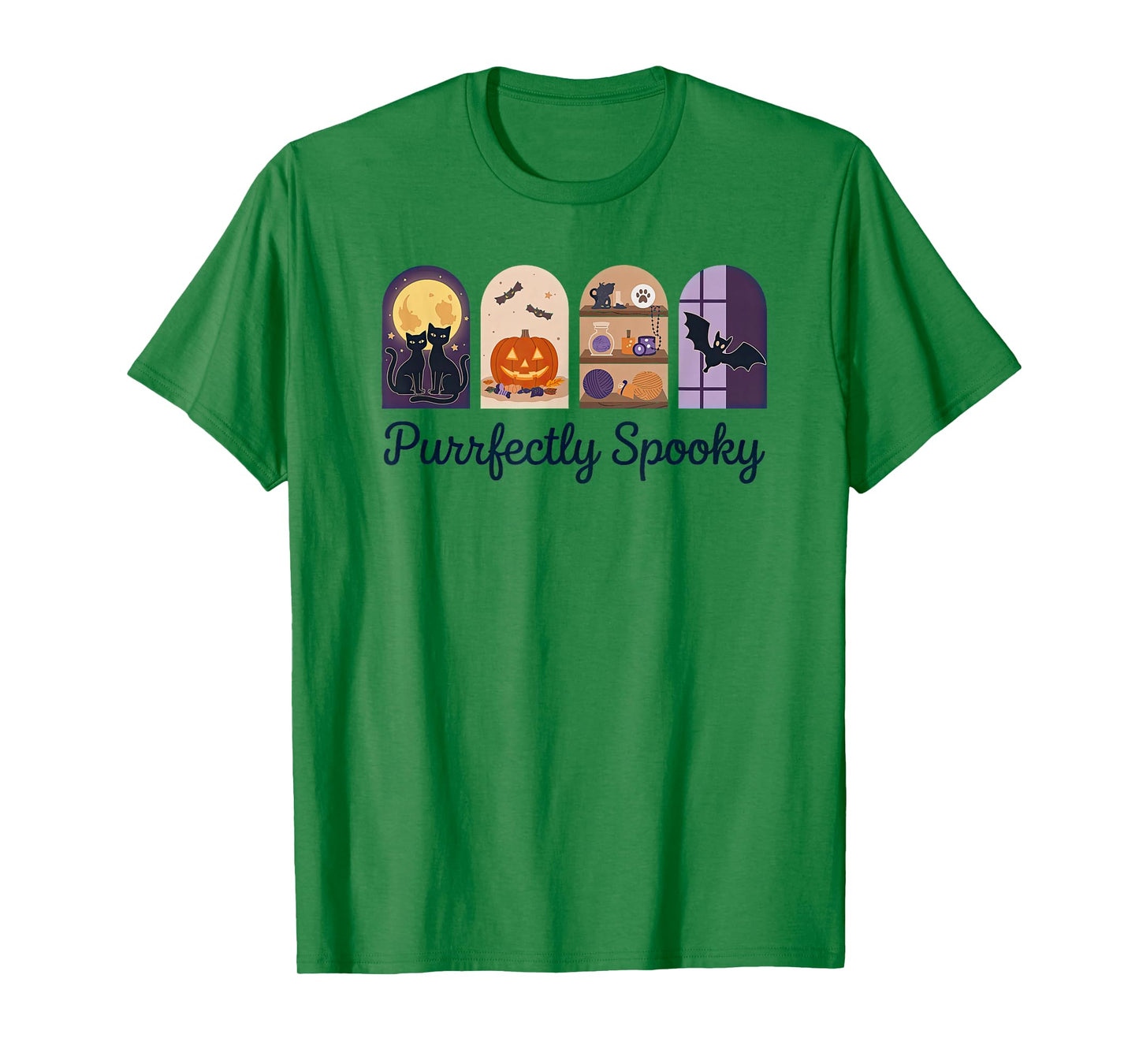 Cute Halloween Black Cats Funny Saying Purrfectly Spooky T-Shirt