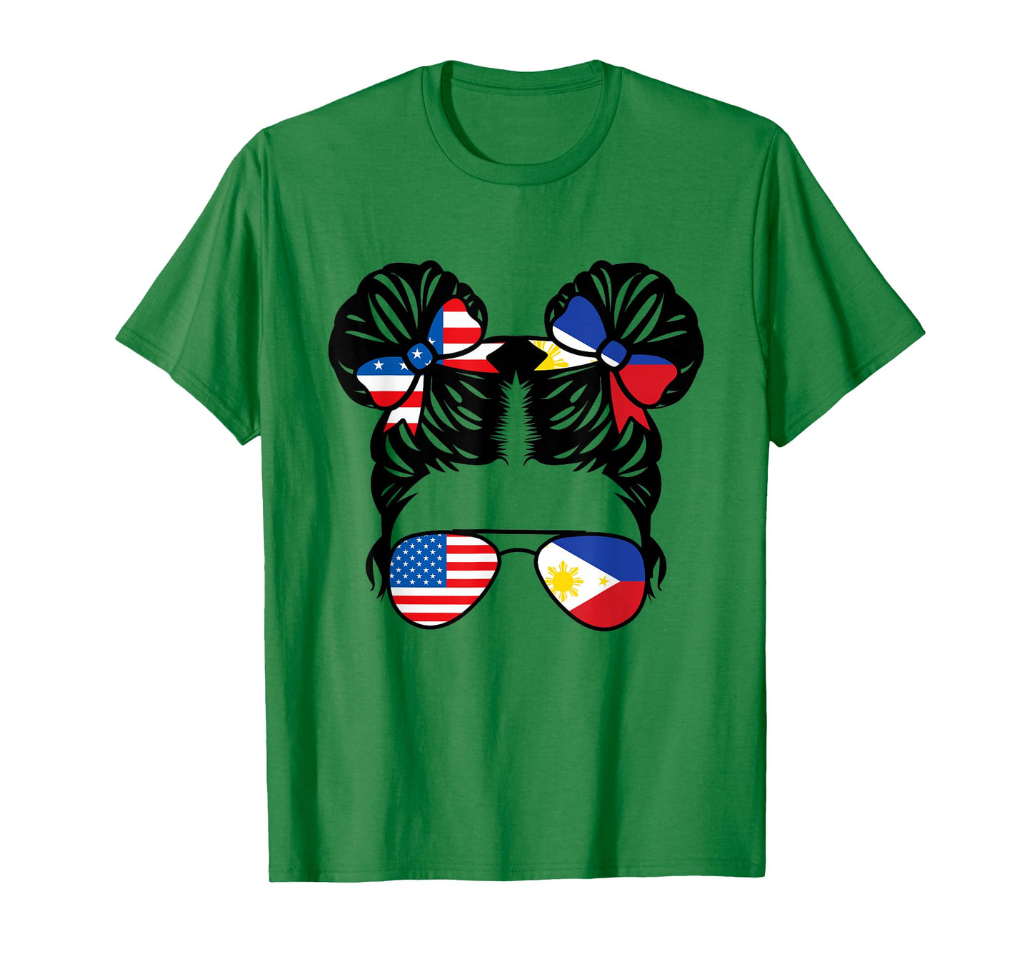 Half American Half Filipino Girl USA Philippine Flag Patriot T-Shirt