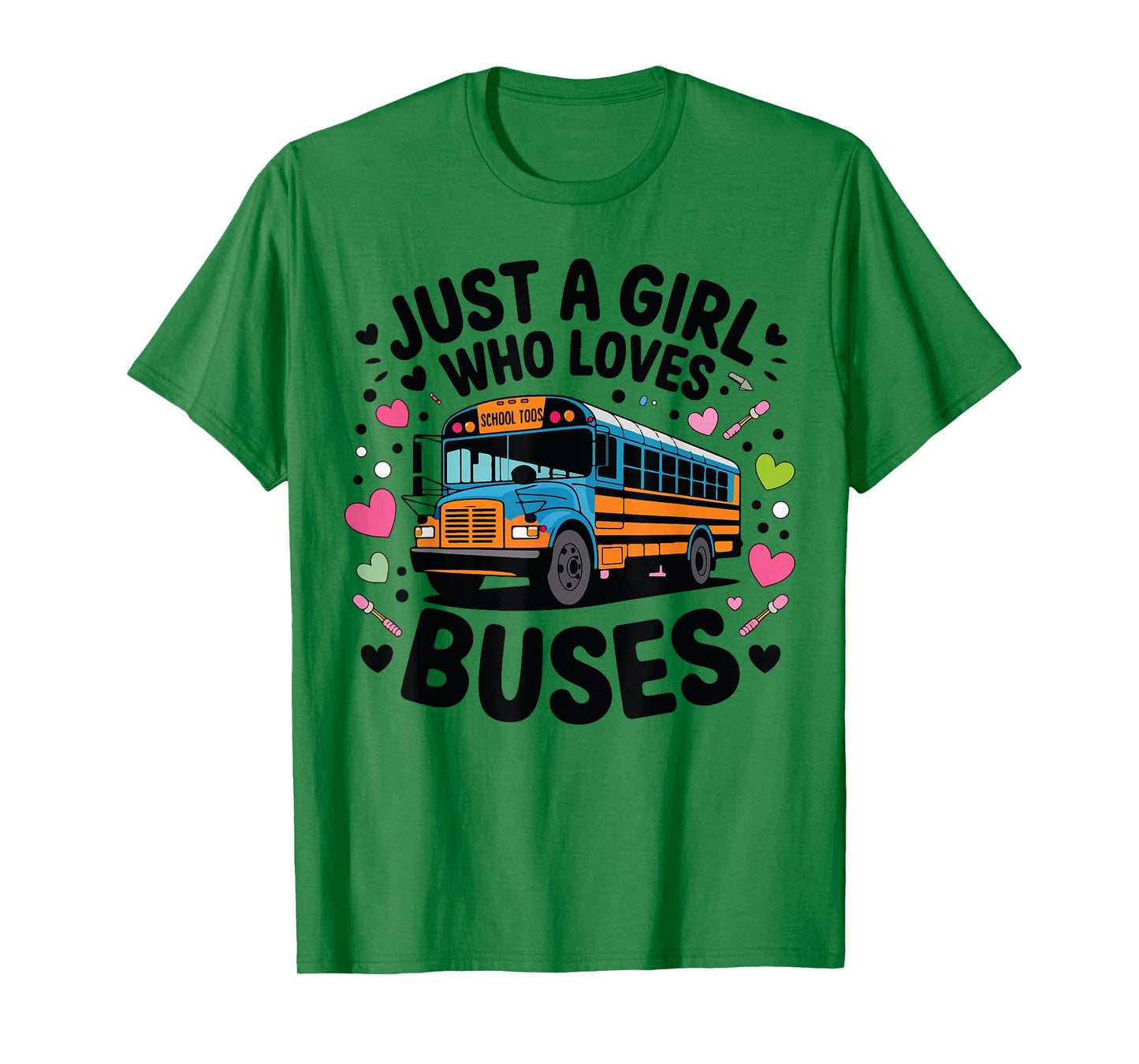 Just A Girl Who Loves Buses Kids School Bus Costume Toddler T-Shirt