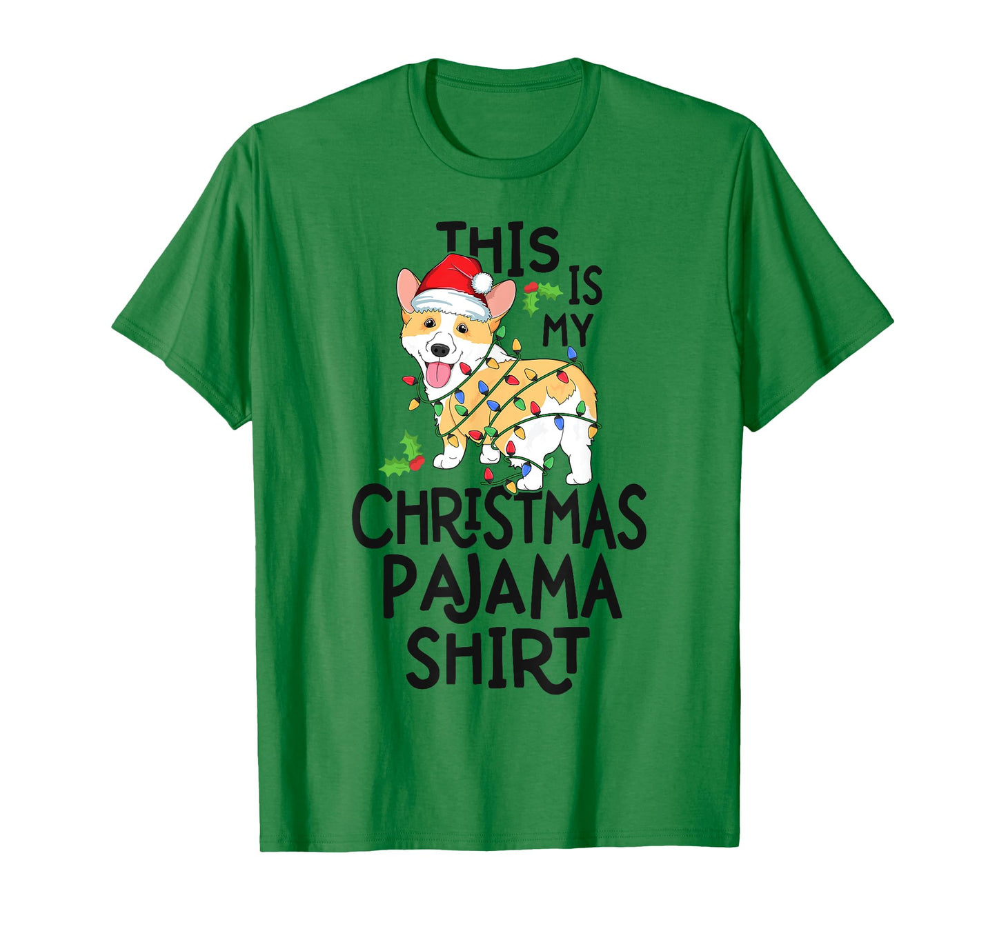 Corgi Tree Light Dog Xmas This Is My Christmas Pyjama Shirt Men Women Kids T-Shirt